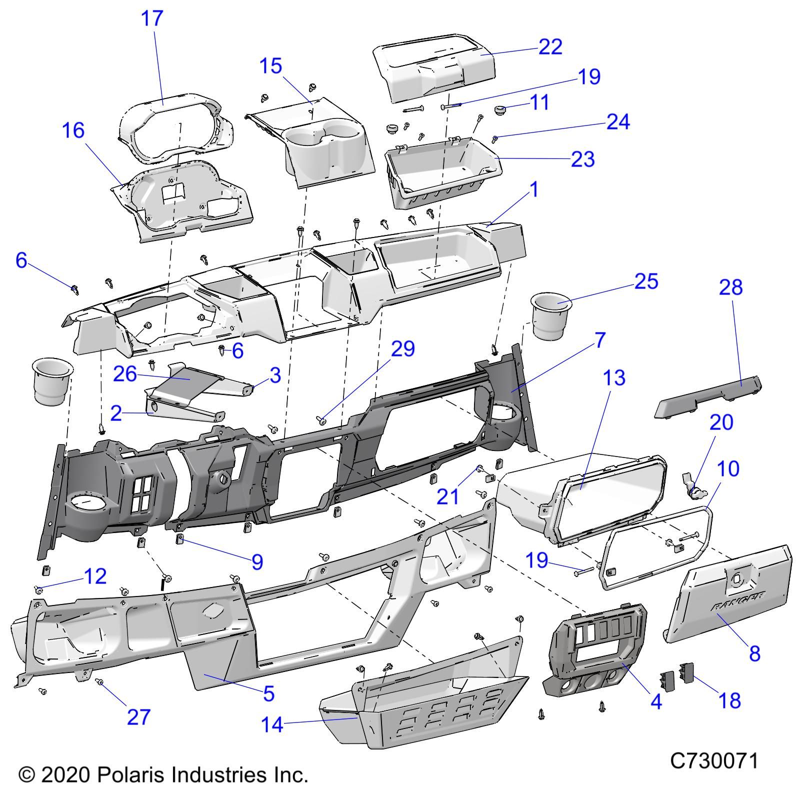 CARROSSERIE TABLEAU DE BORDS POUR RANGER CREW XP 1000 NSTR 2022