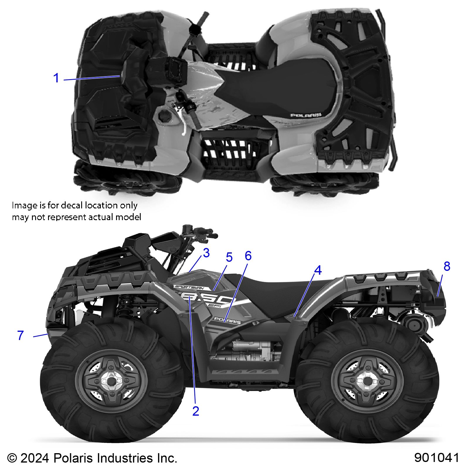 CARROSSERIE AUTOCOLLANTS DESIGN POUR SPORTSMAN 850 MUD 49S 2025