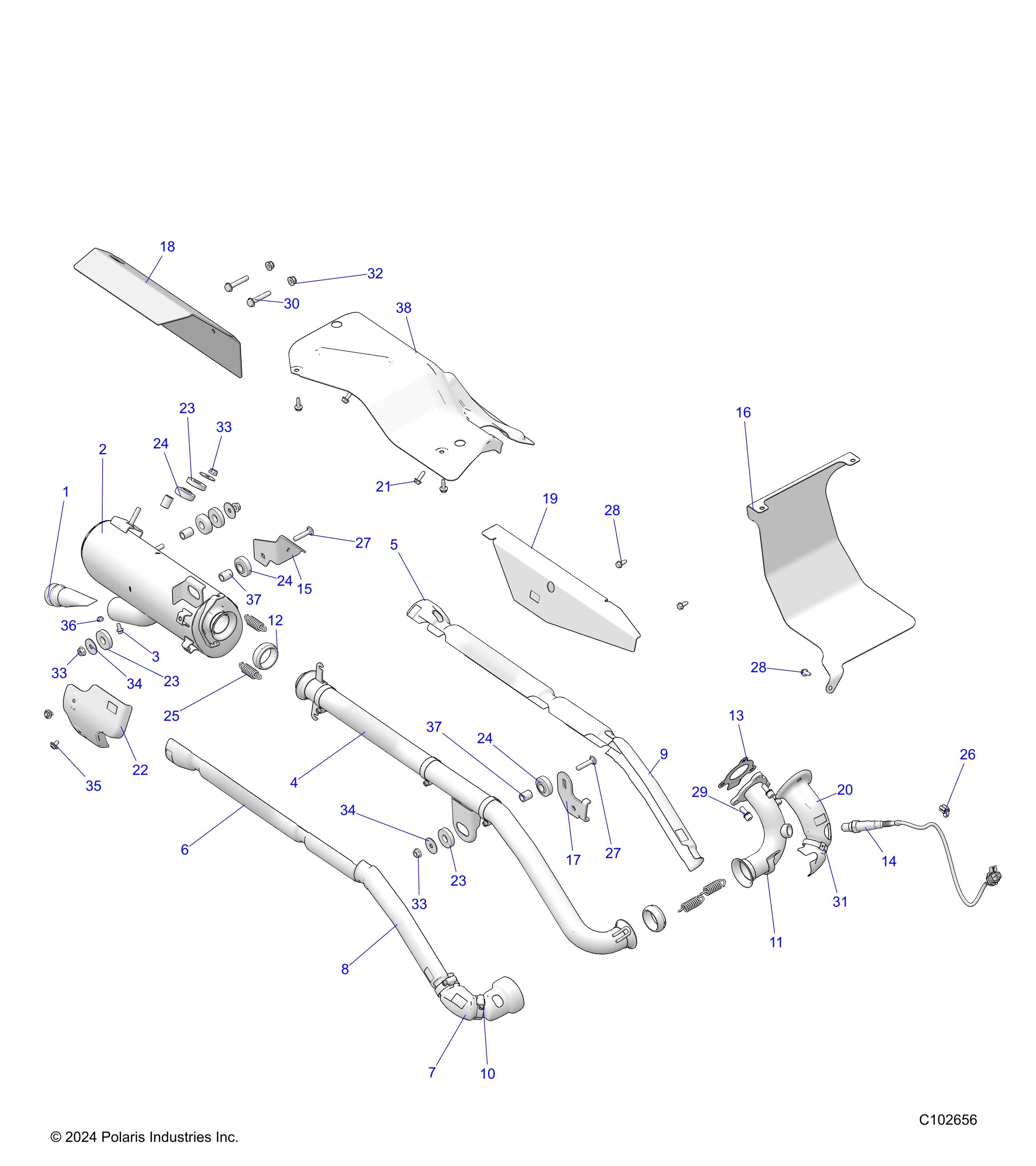 MOTEUR ECHAPPEMENT POUR SPORTSMAN TOURING 570 EPS SP T3B 2025