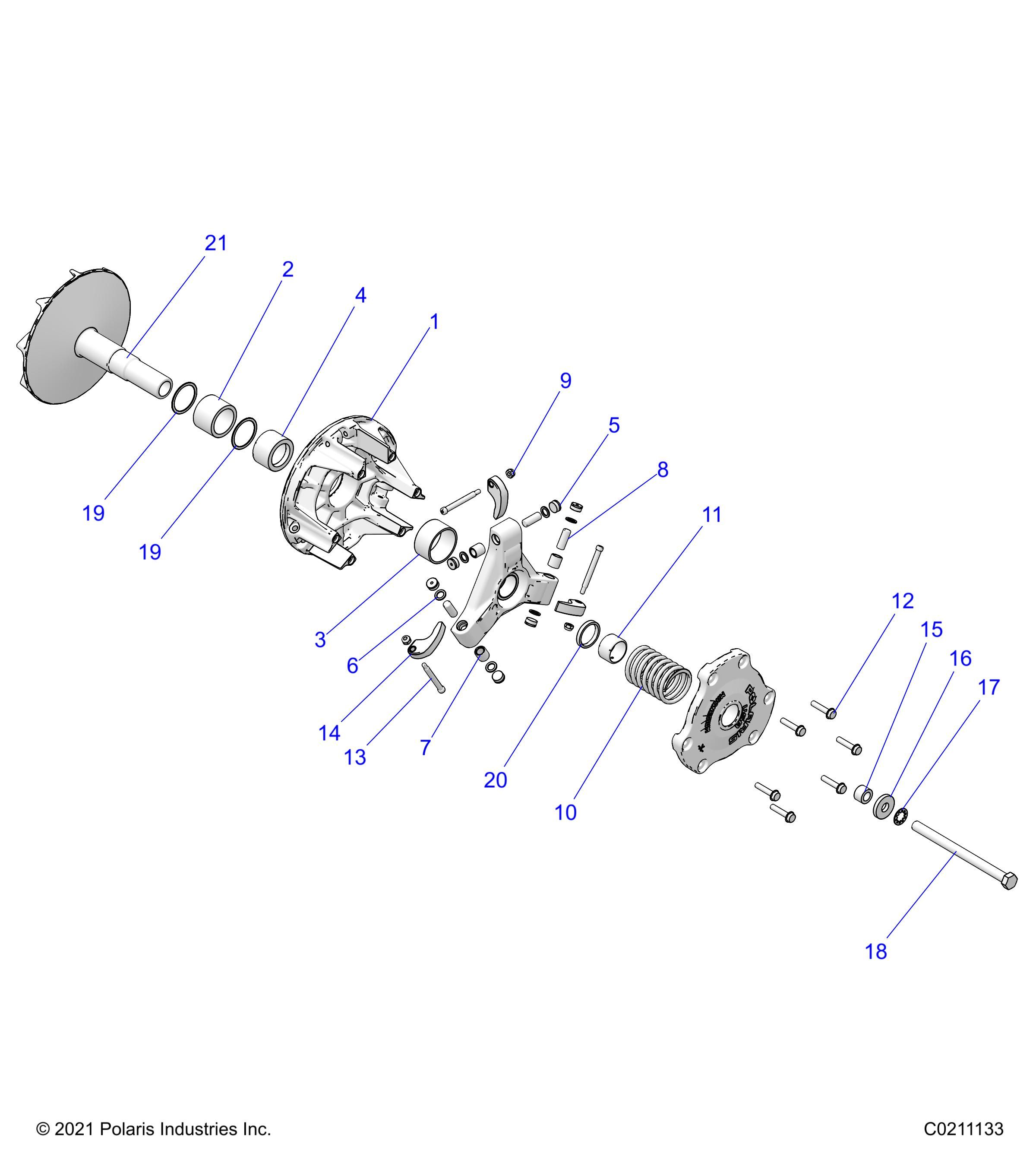 TRANSMISSION EMBRAYAGE PRIMAIRE POUR SPORTSMAN 850 48 2022