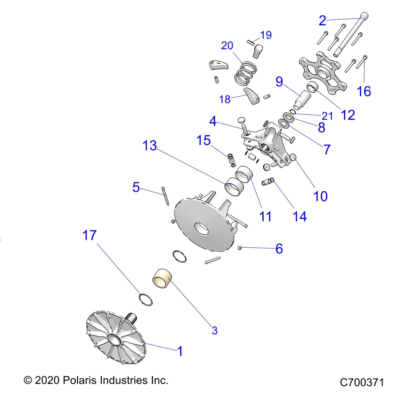 TRANSMISSION EMBRAYAGE PRIMAIRE POUR R22MAK57B4 RANGER 570 RIDE COMMAND 2022