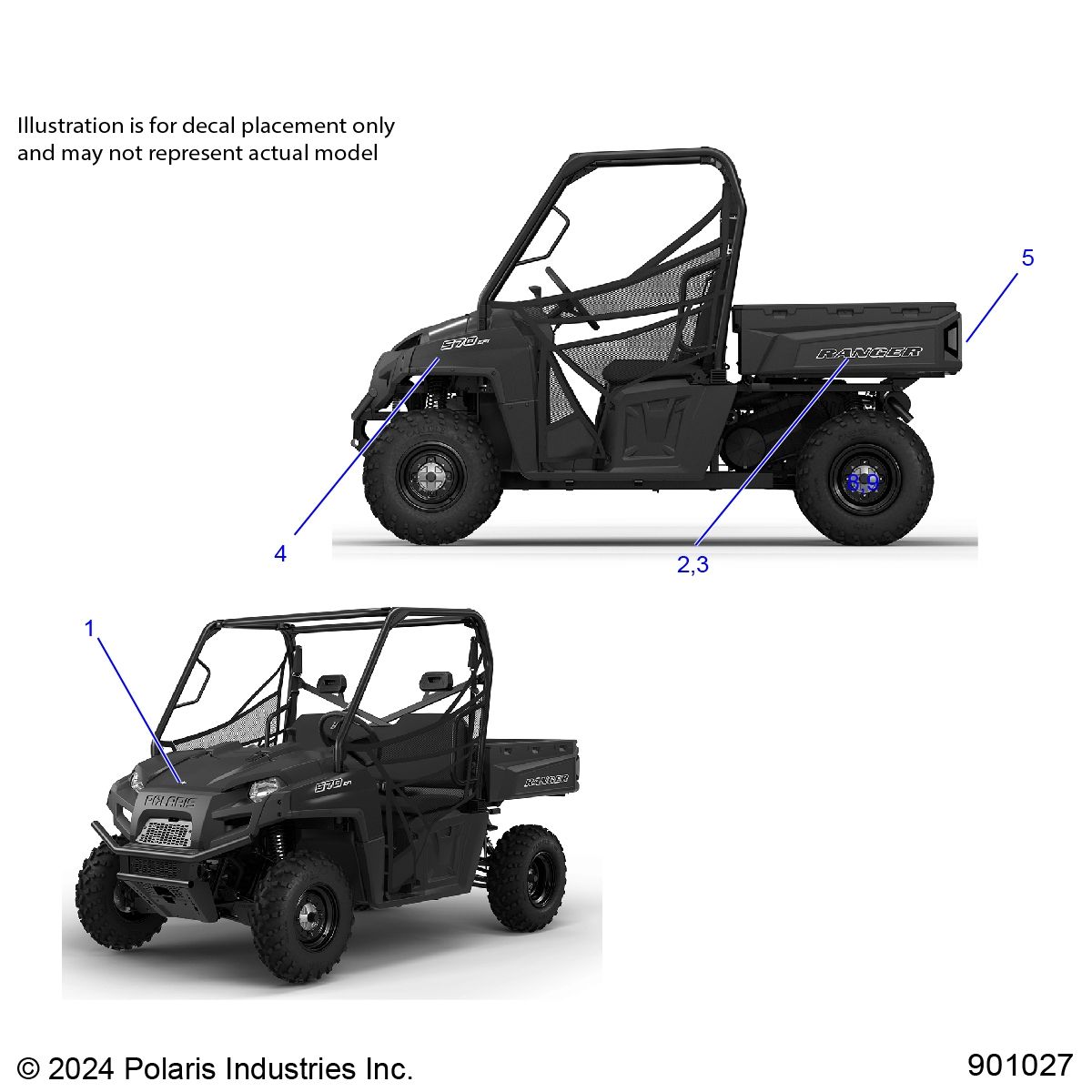 CARROSSERIE AUTOCOLLANTS DESIGN POUR RANGER 570 FULL SIZE 2024