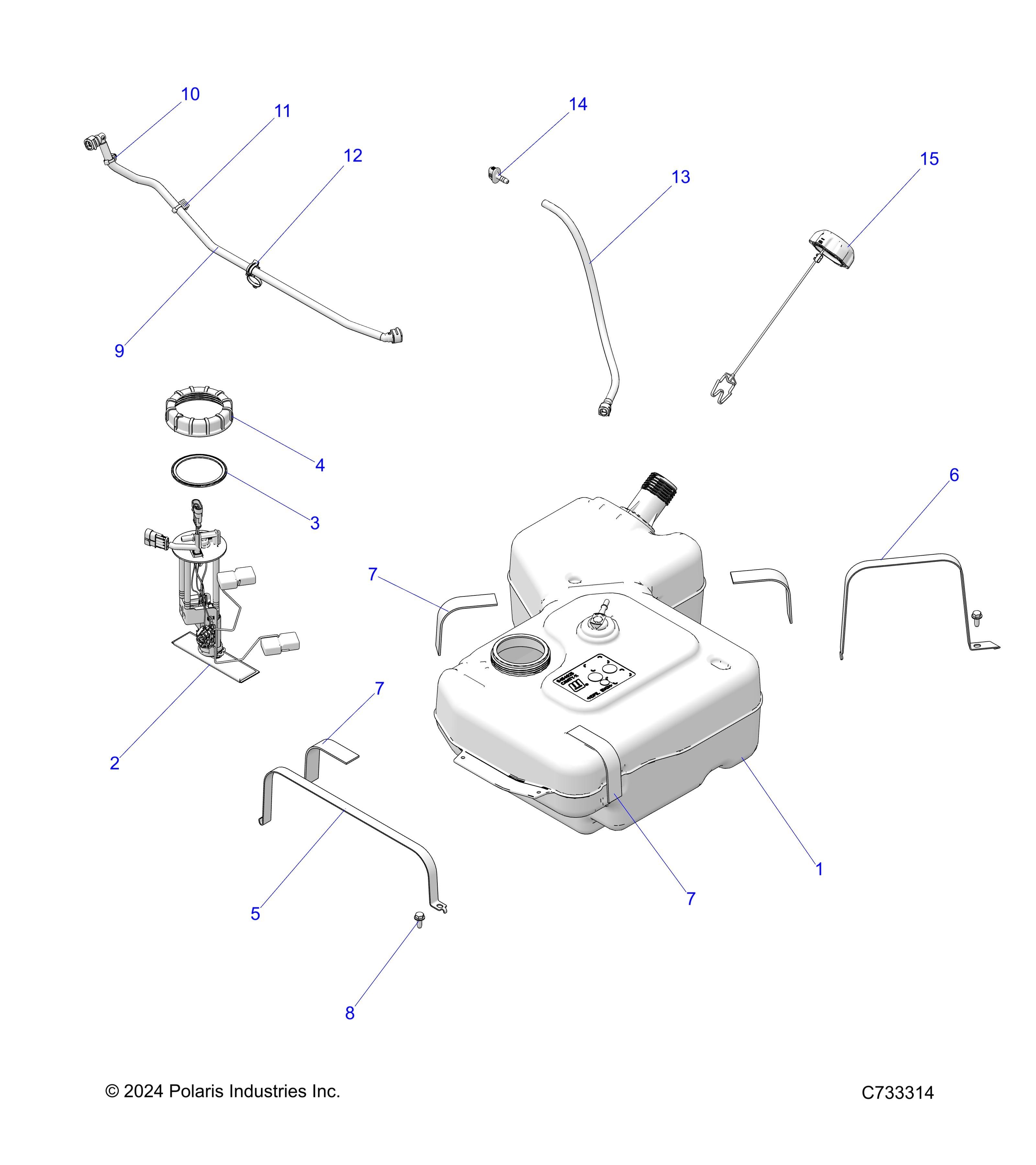 MOTEUR CIRCUIT ET RESERVOIR DE CARBURANT POUR RANGER 1000 CREW EPS 2025