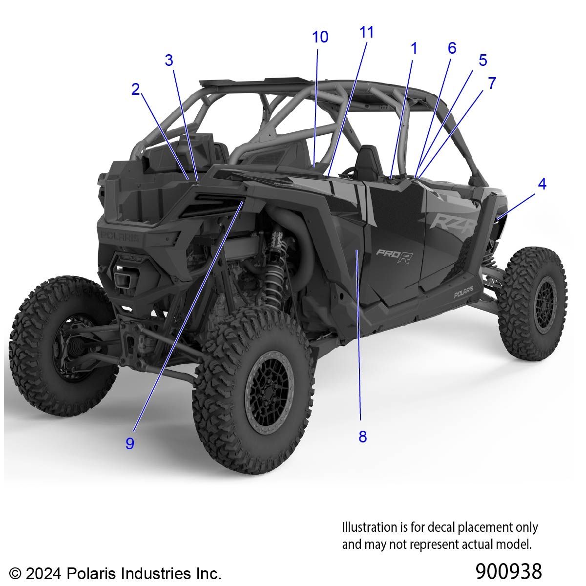 CARROSSERIE AUTOCOLLANTS STANDARD POUR RZR PRO R4 ULTIMATE 2025