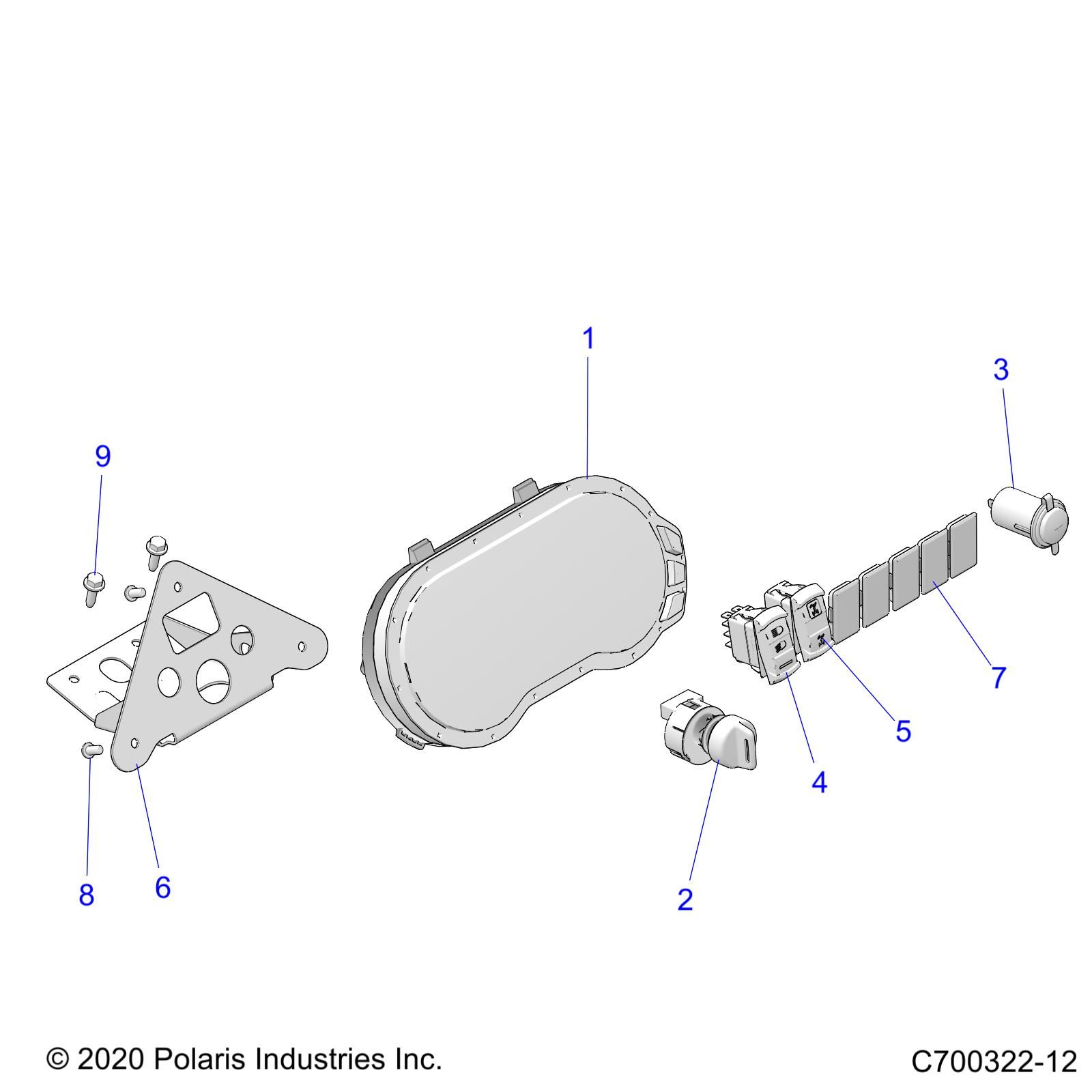 ELECTRIQUE INSTRUMENTS DU TABLEAU DE BORDS ET CONTROLEURS POUR RZR 900 TRAIL R02 2023