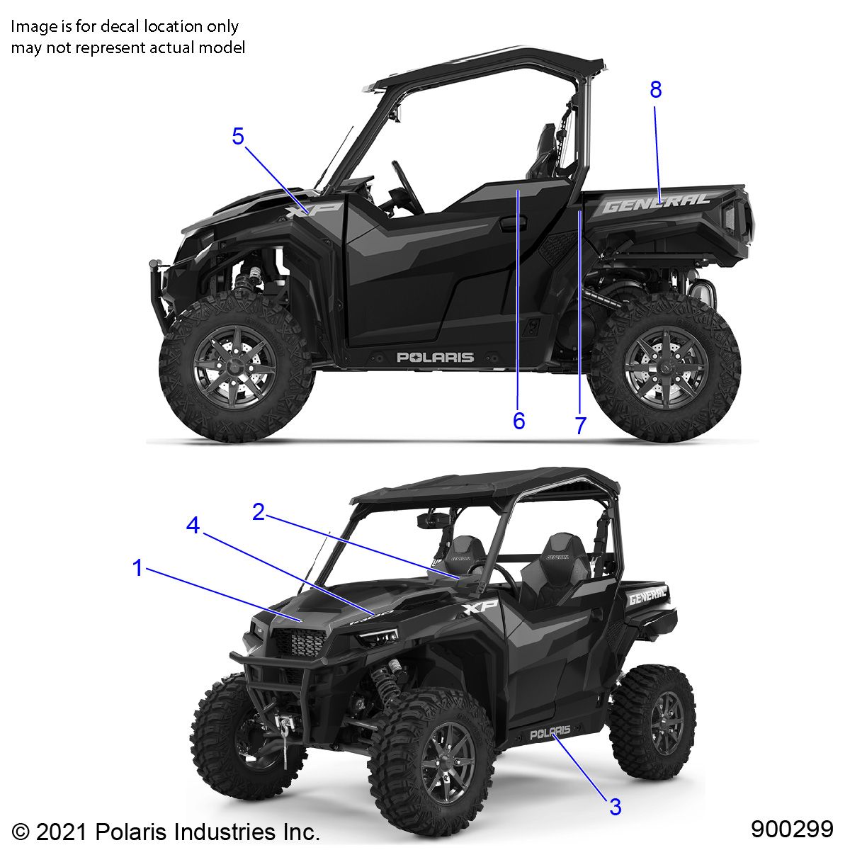 CARROSSERIE AUTOCOLLANTS POUR GENERAL XP 1000 DELUXE 2022