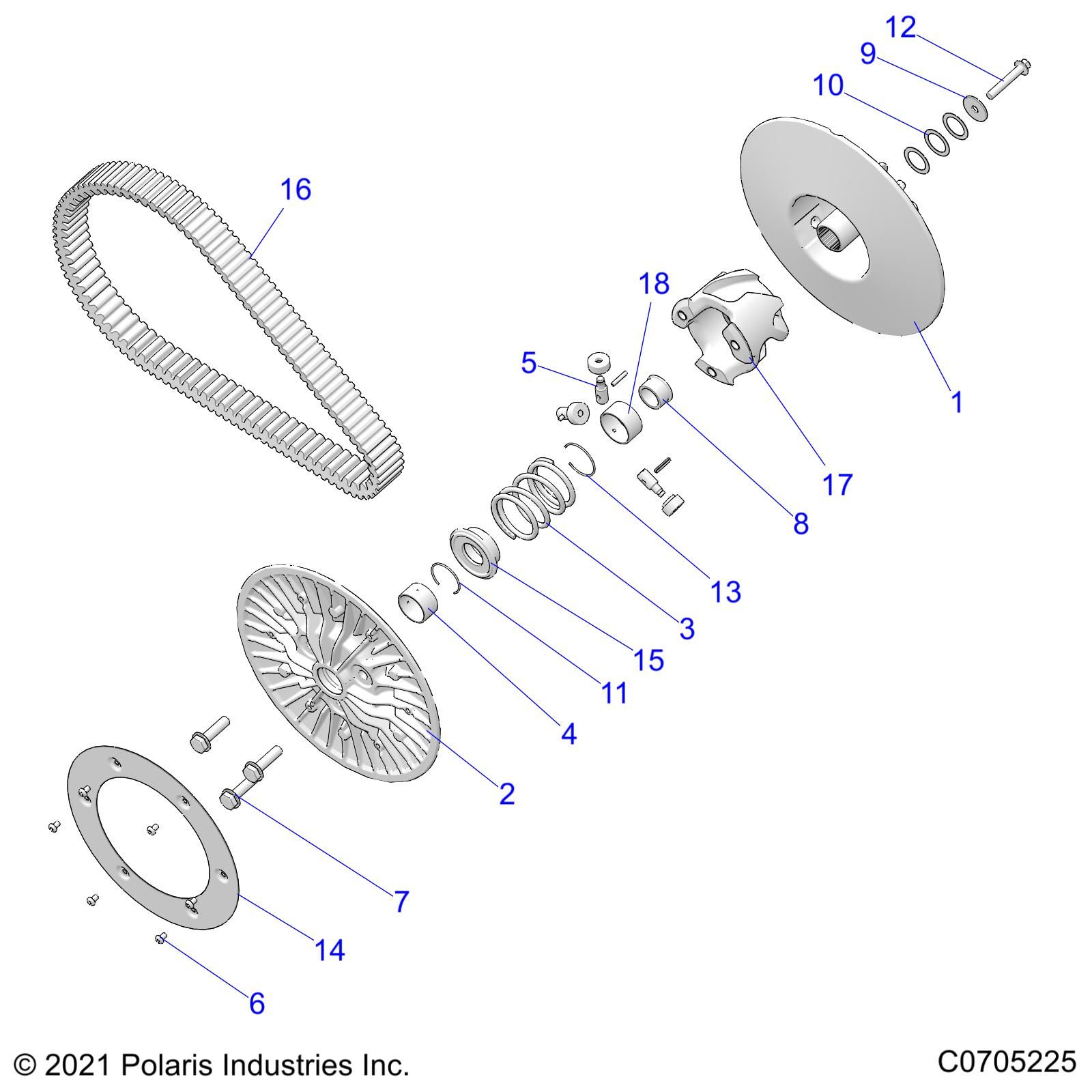 TRANSMISSION EMBRAYAGE SECONDAIRE POUR RZR TURBO R 4 SPORT 2022