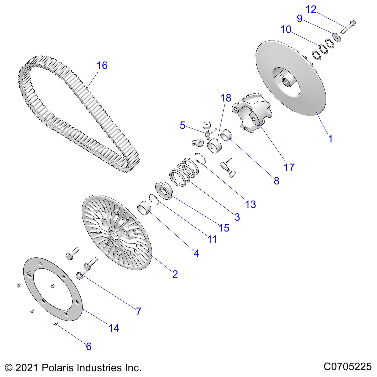 TRANSMISSION EMBRAYAGE SECONDAIRE POUR RZR 74 T MP RCR R01 2023