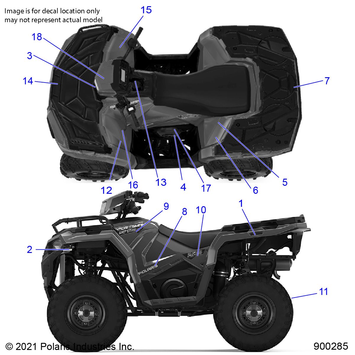 CARROSSERIE AUTOCOLLANTS POUR SPORTSMAN 570 EPS 2021