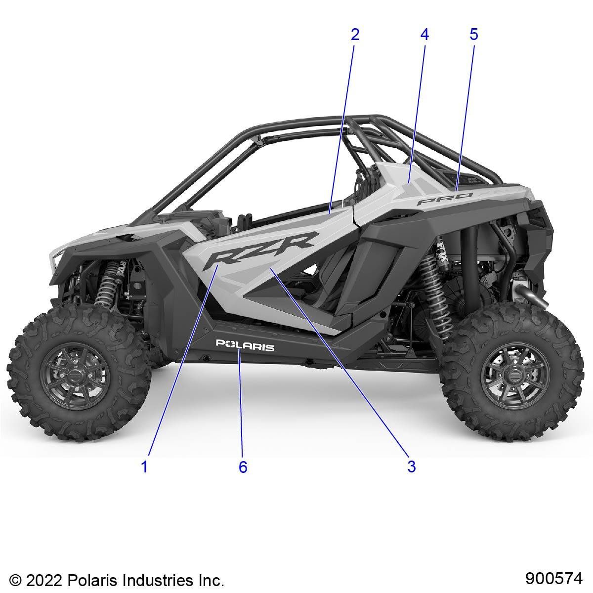 CARROSSERIE AUTOCOLLANTS DESIGN POUR RZR PRO XP SPORT R01 2023