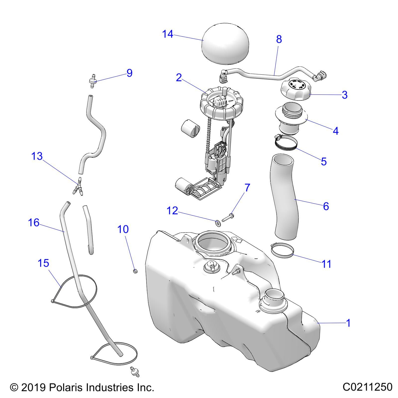 CARROSSERIE RESERVOIR DE CARBURANT POUR SCRAMBLER XP 1000 55 2020
