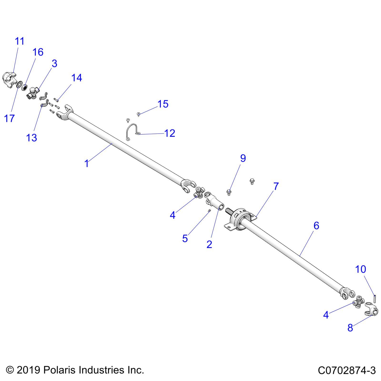 TRANSMISSION ARBRE PROPULSION AVANT POUR RZR TURBO PRO XP LT 2020