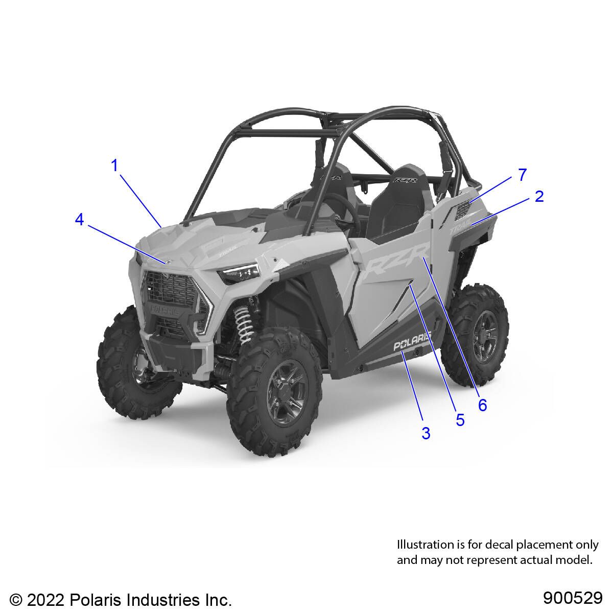 CARROSSERIE AUTOCOLLANTS DESIGN POUR RZR 900 TRAIL R02 2023