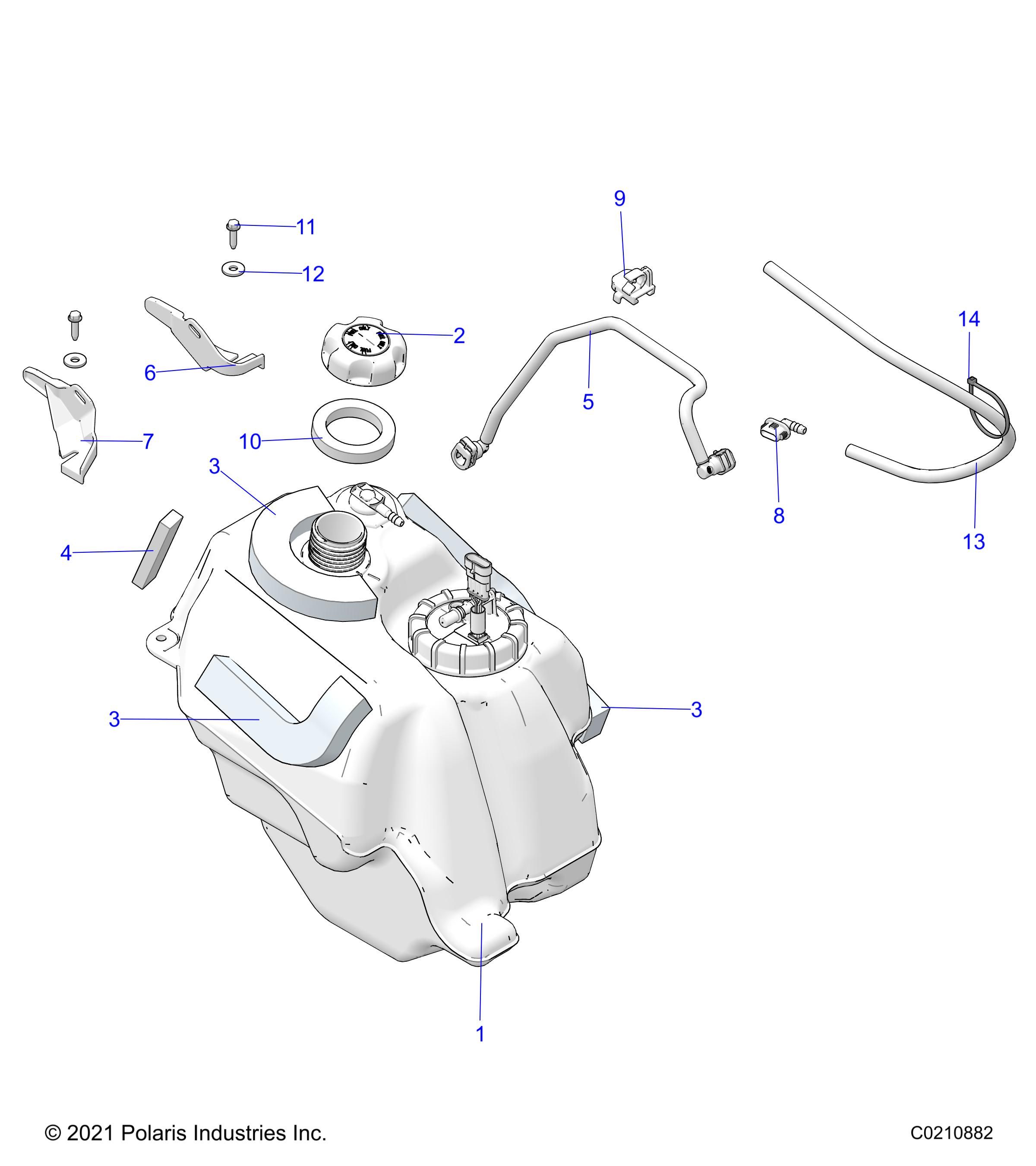 MOTEUR CIRCUIT ET RESERVOIR DE CARBURANT POUR SPORTSMAN 450 EPS HO 50S 2024
