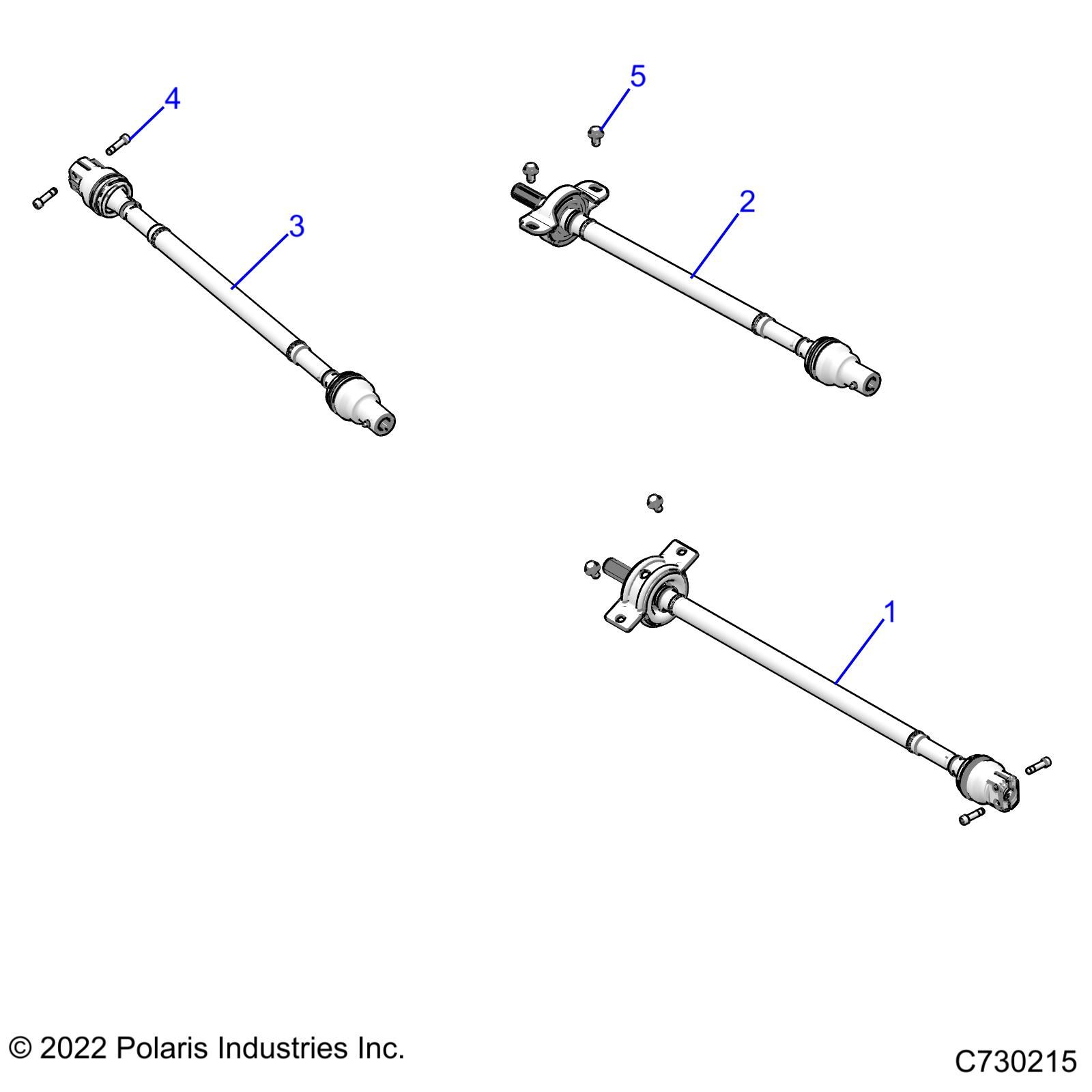 TRANSMISSION ARBRE DE SUPPORT AVANT MILIEU ET ARRIERE POUR RANGER CREW XP 1000 NORTHSTAR ULTIMATE TRAIL BOSS R02 2023