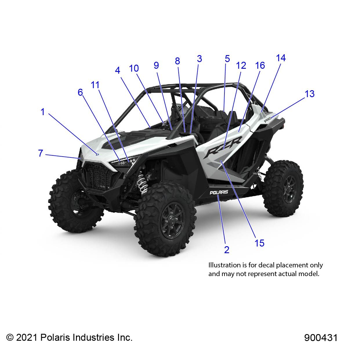 CARROSSERIE AUTOCOLLANTS POUR RZR 64 T 2022