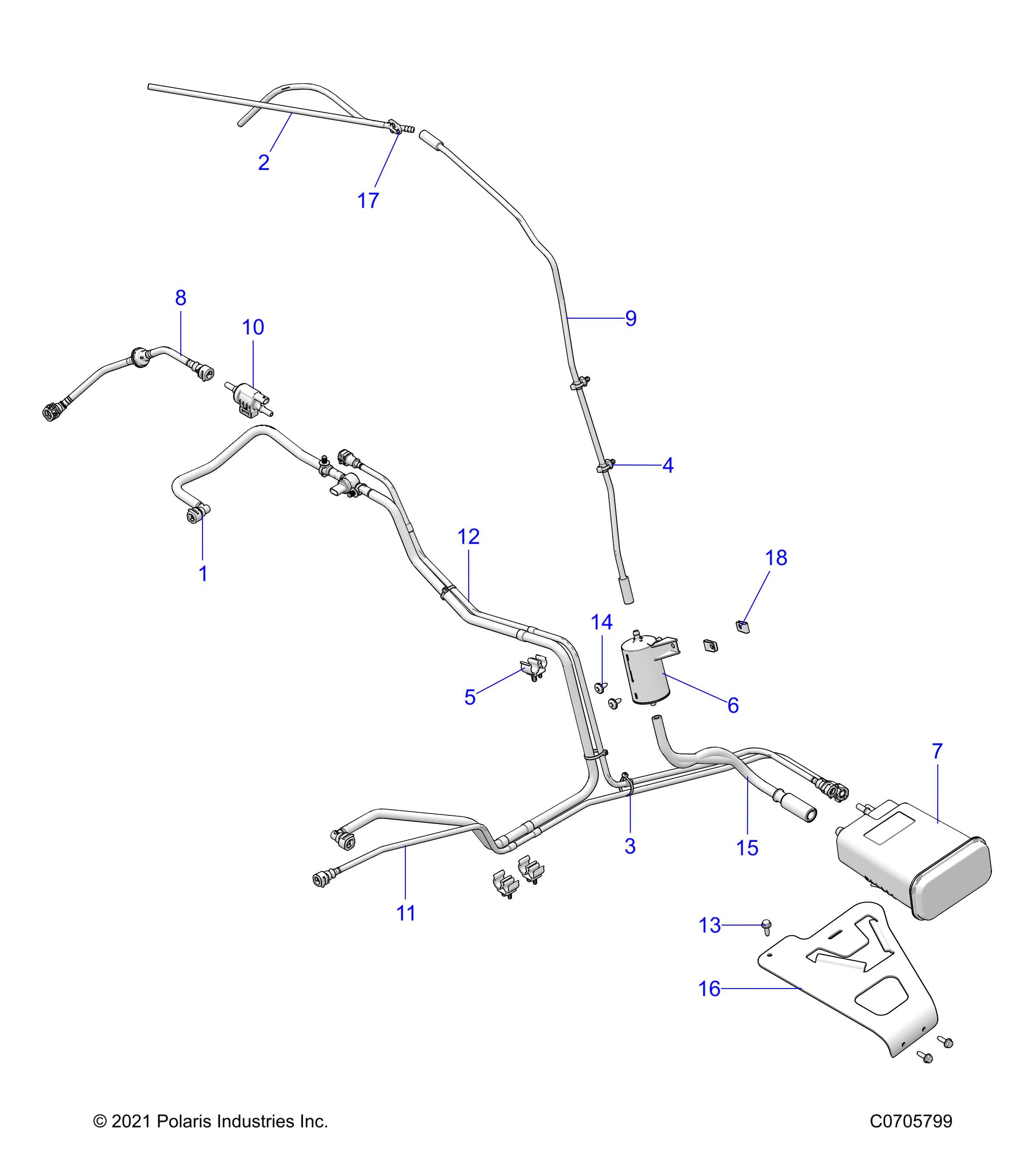 FUEL SYSTEM LINES EVAP POUR RZR 64 T 2022