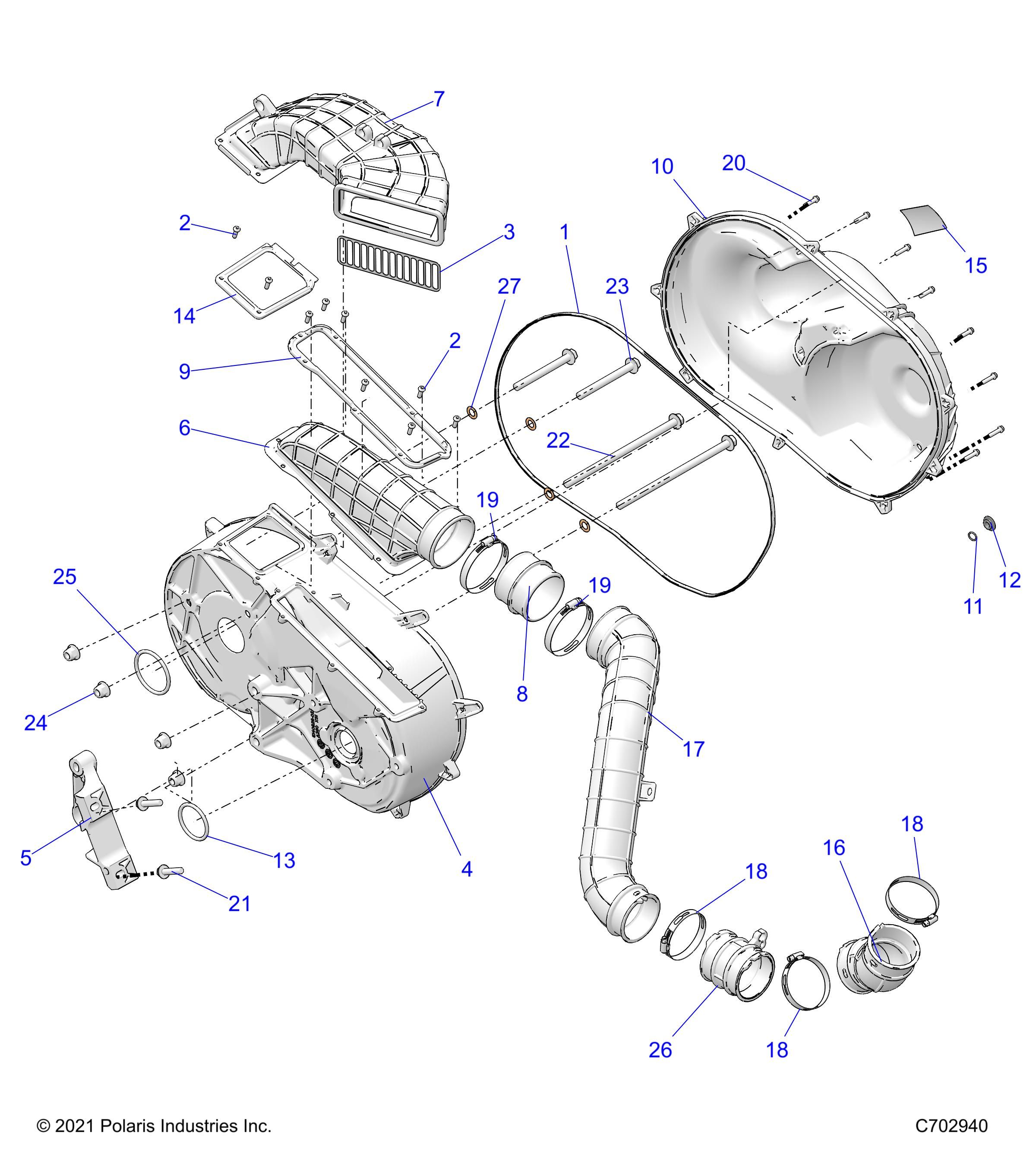 TRANSMISSION CARTER DEMBRAYAGE POUR RANGER CREW XP 1000 BIG GAME EVAP 2022