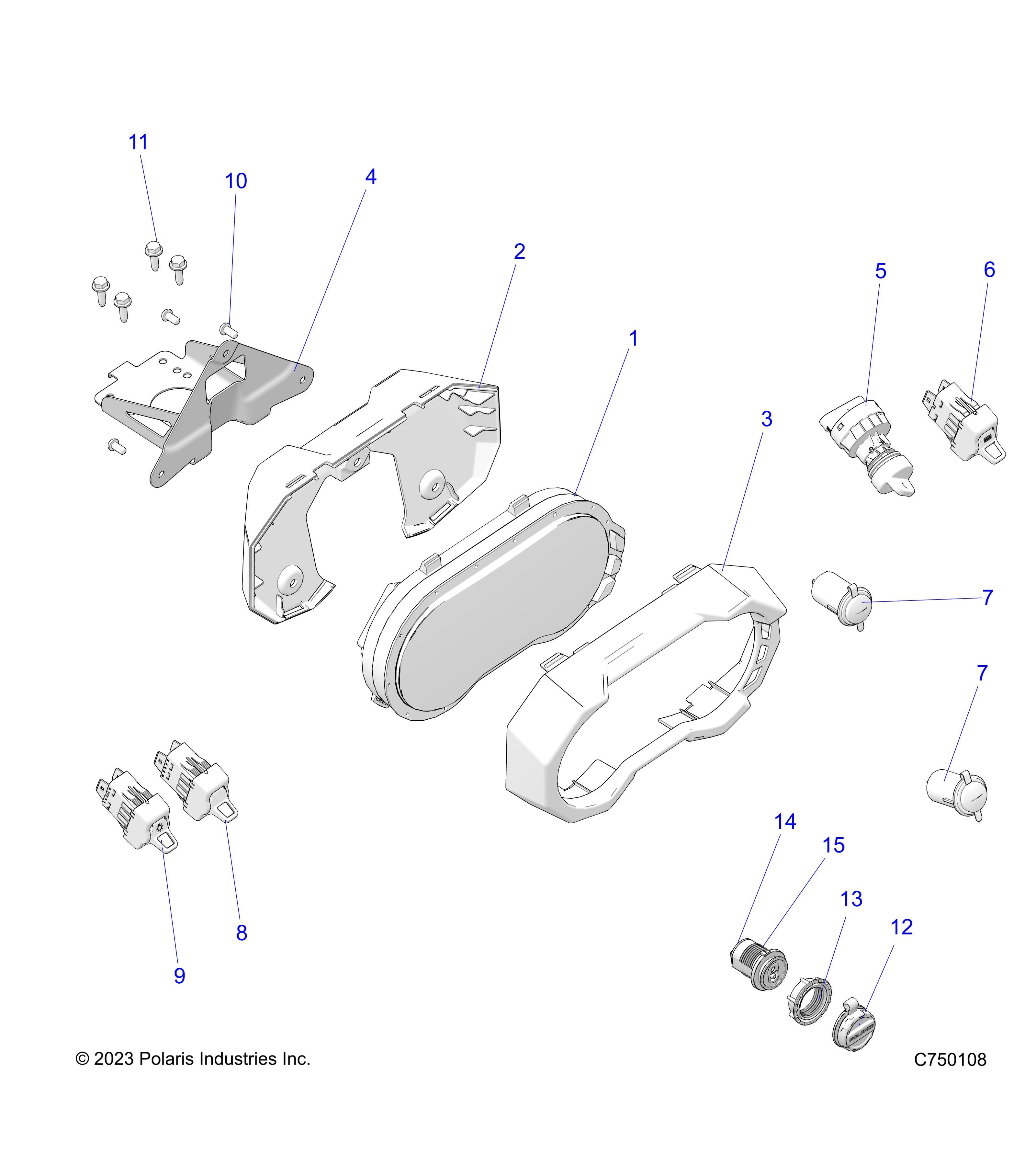 ELECTRIQUE INSTRUMENTS DU TABLEAU DE BORDS ET CONTROLEURS POUR RZR PRO R4 SPORT 2025