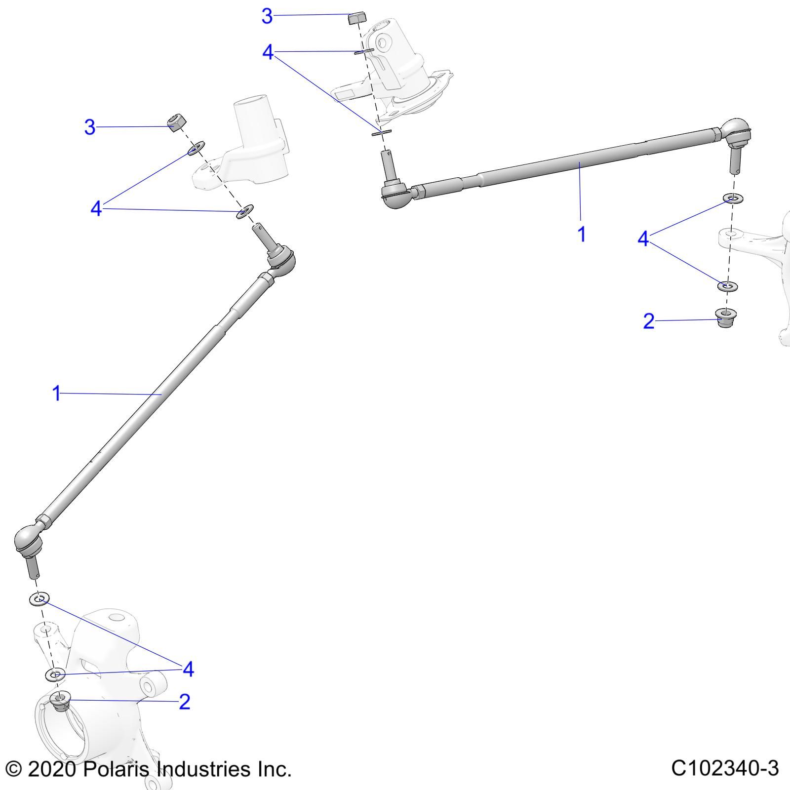 DIRECTION TIGES DE DIRECTION POUR SCRAMBLER XP 1000 55 2020