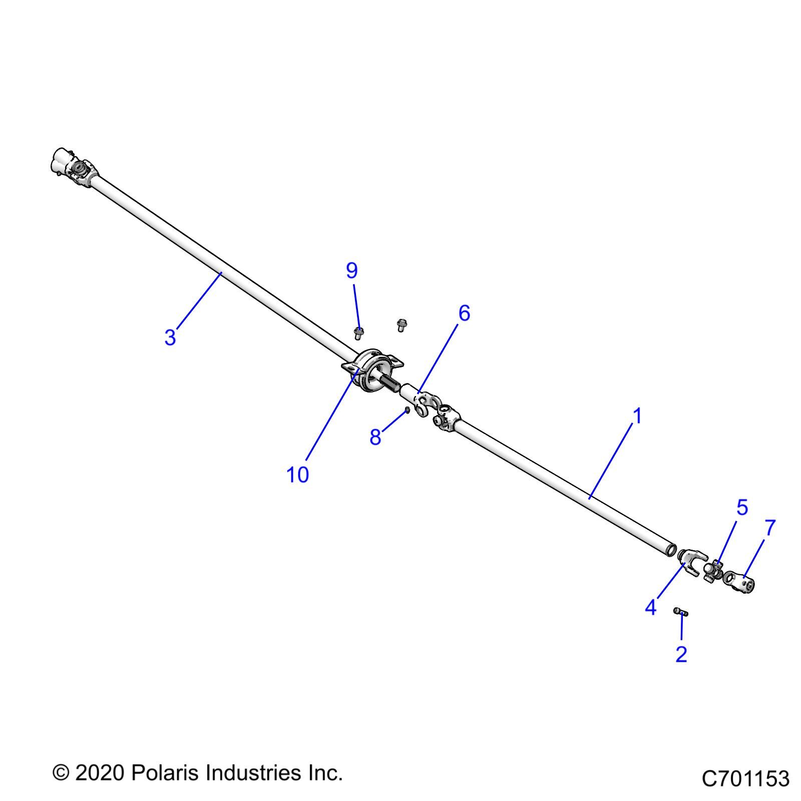 TRANSMISSION ARBRE PROPULSION ARRIERE POUR RANGER CREW 1000 PS 2022