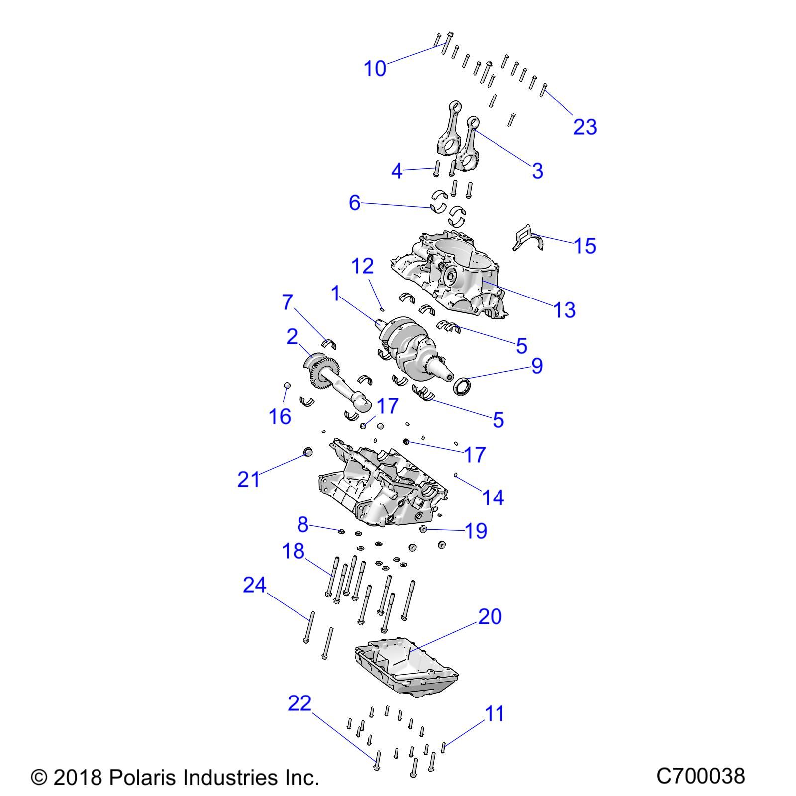 MOTEUR CARTER MOTEUR ET VILEBREQUIN POUR RANGER CREW XP 1000 2022