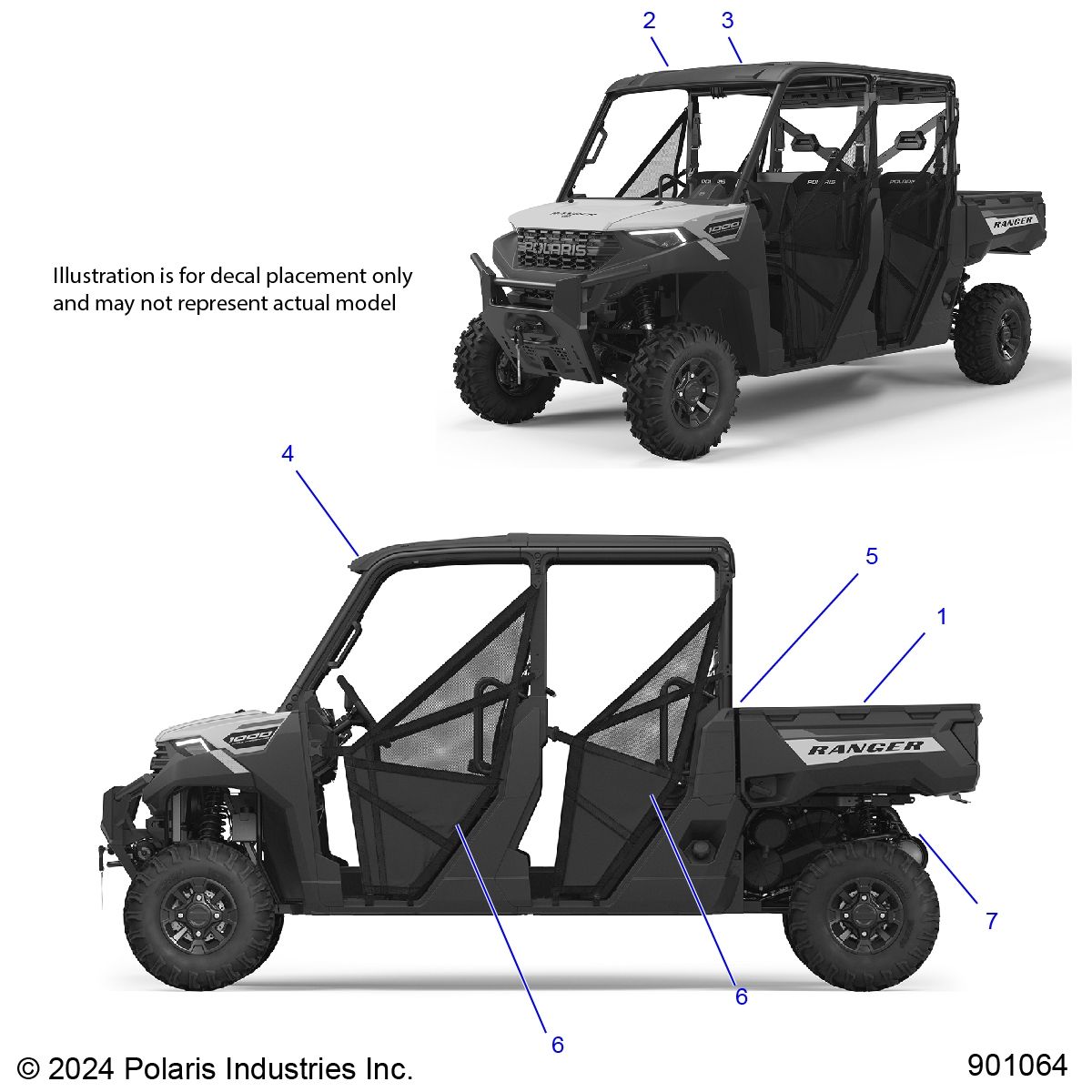 CARROSSERIE AUTOCOLLANT GENERAL POUR RANGER 1000 CREW EPS 2025