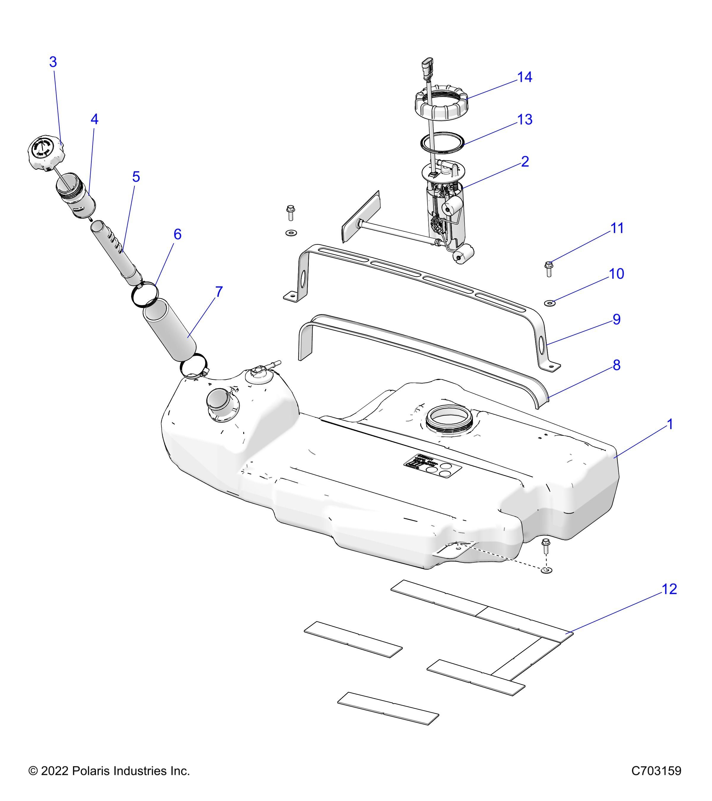MOTEUR CIRCUIT ET RESERVOIR DE CARBURANT POUR RZR PRO R PREMIUM 2024