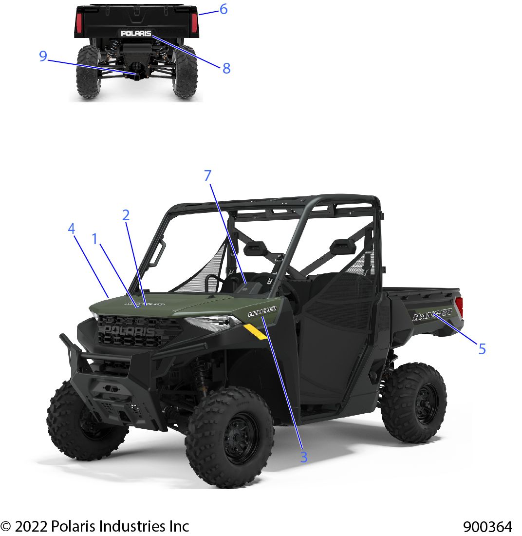 CARROSSERIE AUTOCOLLANTS GRAPHIQUE POUR RANGER 1000 FULL SIZE EPS EU TRACTOR ZUG 2022