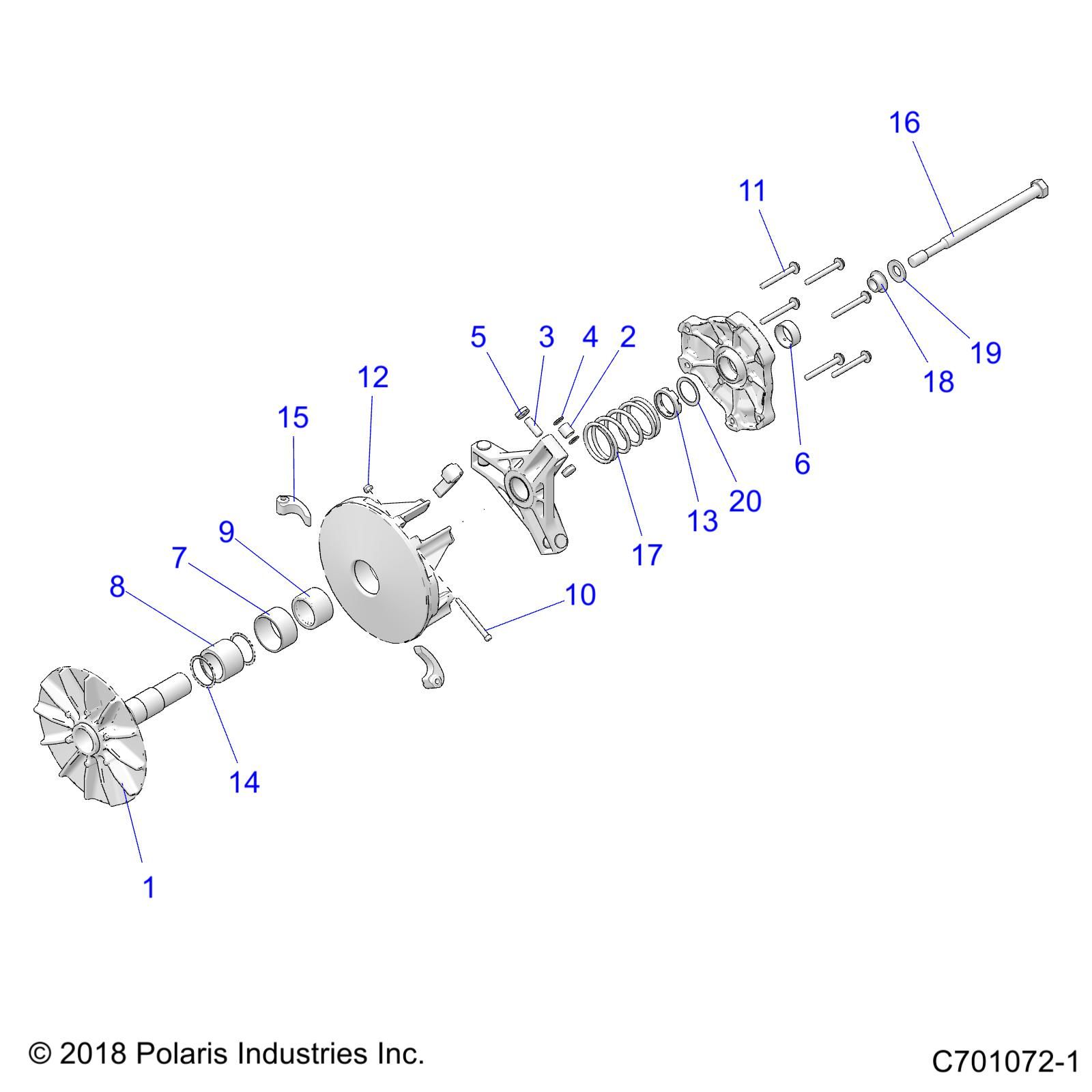 TRANSMISSION EMBRAYAGE PRIMAIRE POUR RZR XP 1000 HIGH LIFTER 2021