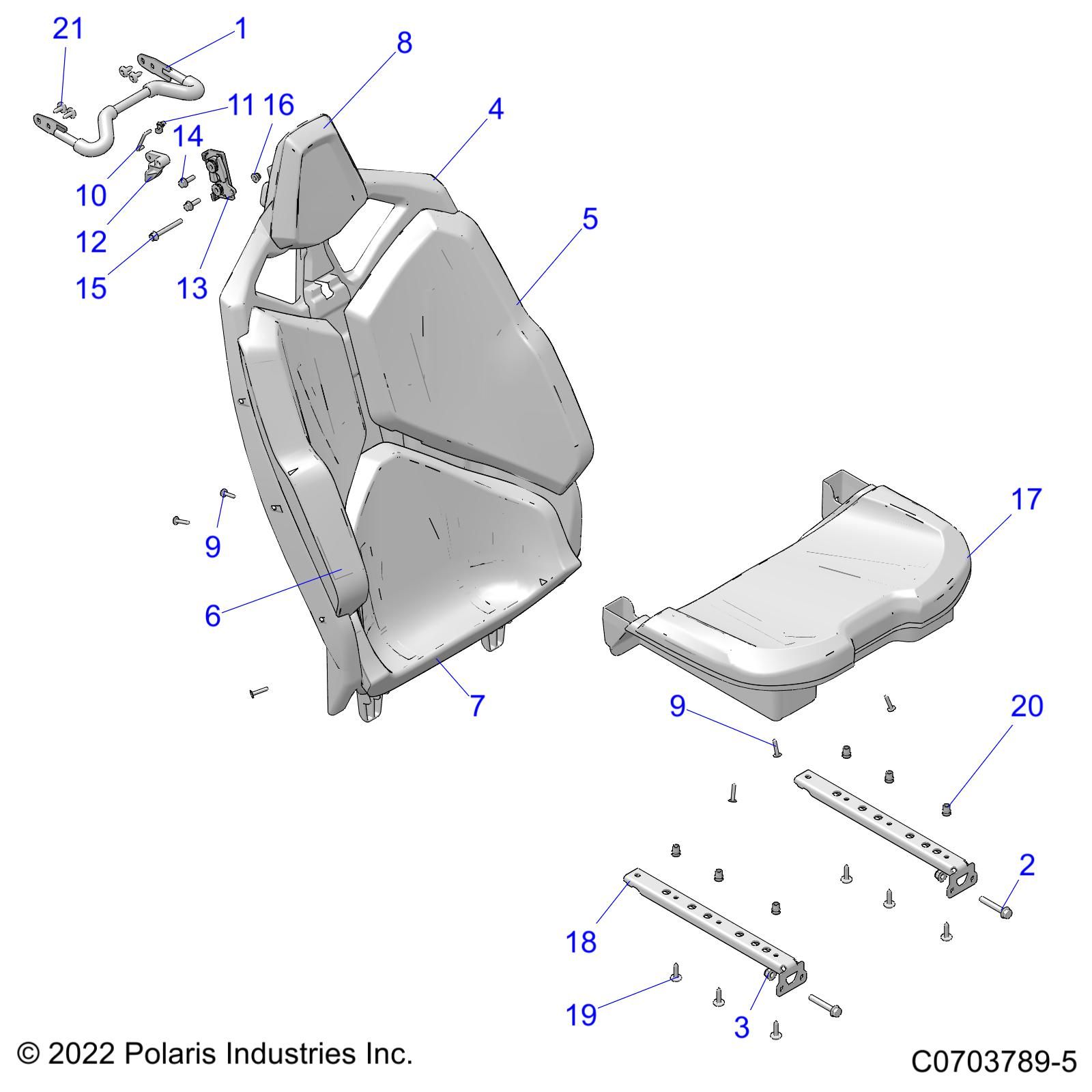 BODY SEAT ASMREAR POUR RZR TURBO R 4 PREMIUM RC R01 2023