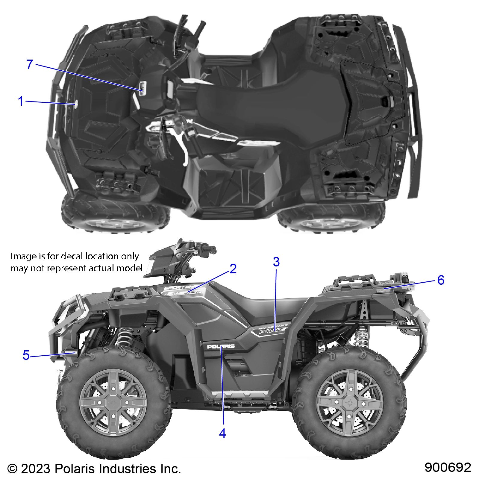CARROSSERIE AUTOCOLLANTS GRAPHIQUE POUR SPORTSMAN 850 EPS UT 49 48 2025
