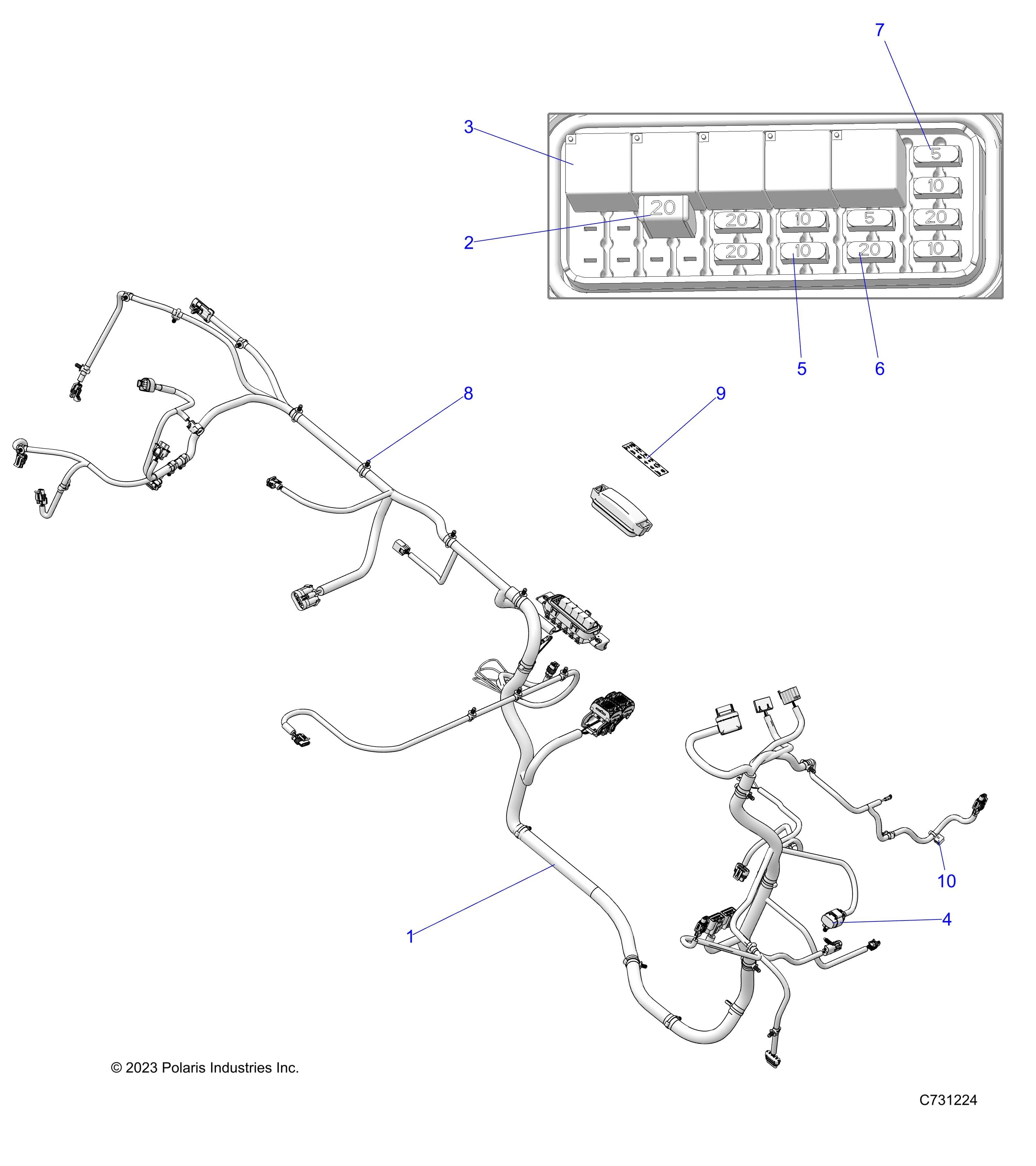 ELECTRIQUE FAISCEAU DE CABLES CHASSIS POUR RANGER 570 CREW FULL SIZE 2023