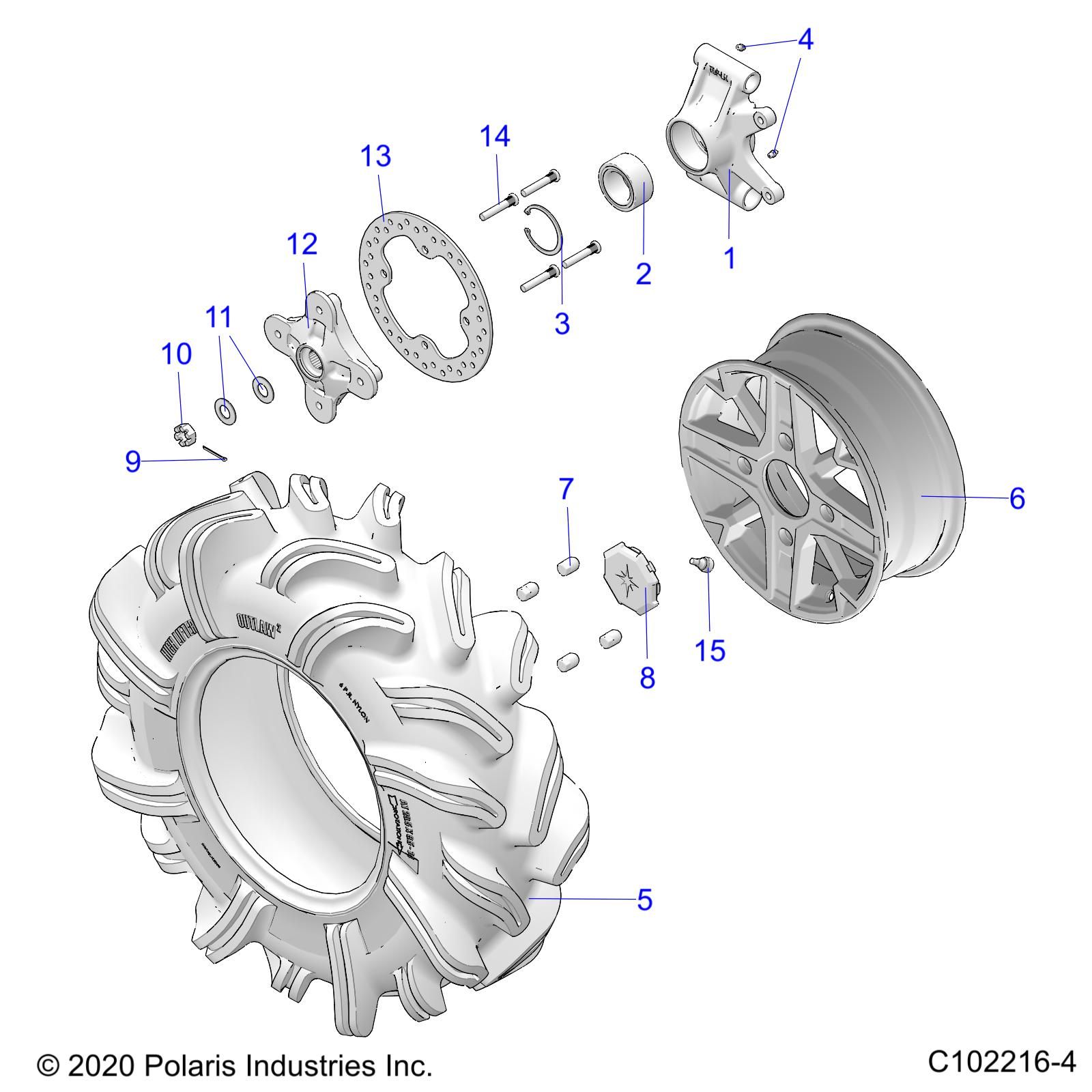 ROUES ROUES ET MOYEUX ARRIERE POUR SPORTSMAN XP 1000 HIGH LIFTER 2020