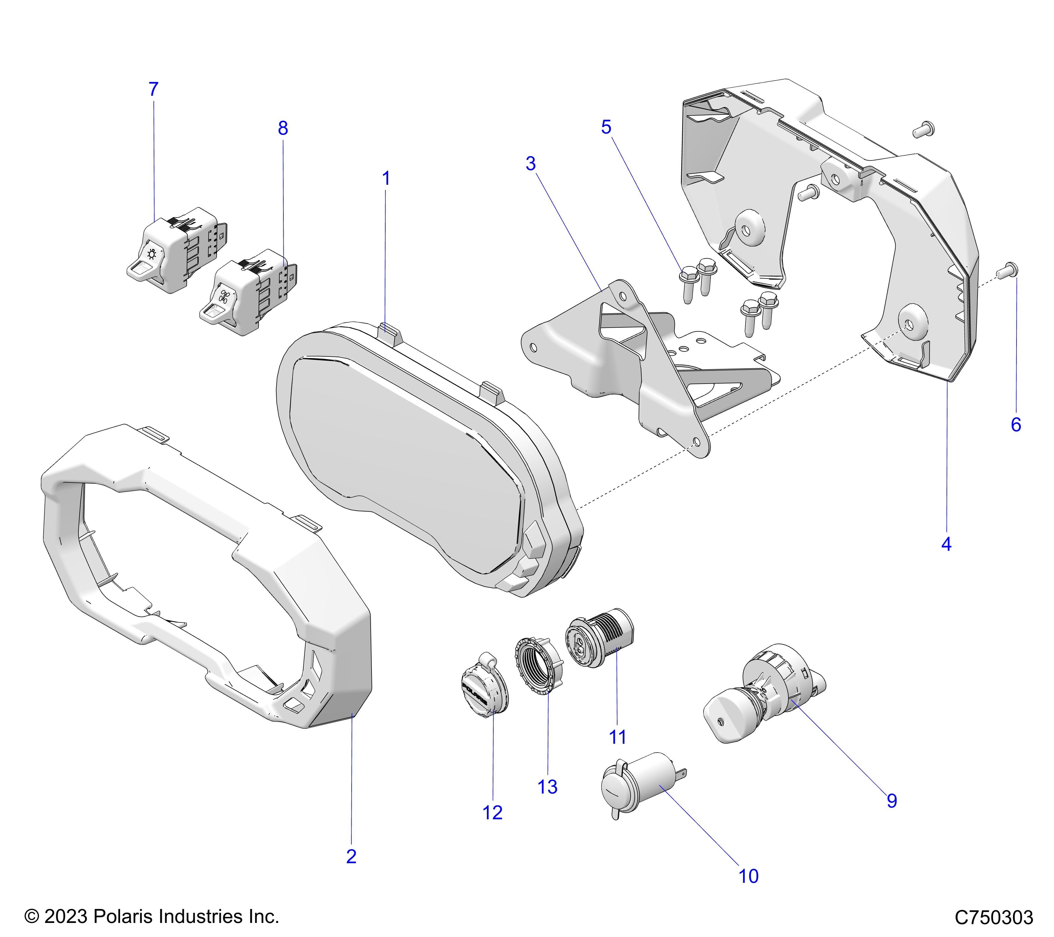 ELECTRIQUE INSTRUMENTS DU TABLEAU DE BORDS ET CONTROLEURS POUR RZR PRO S PREMIUM 2025