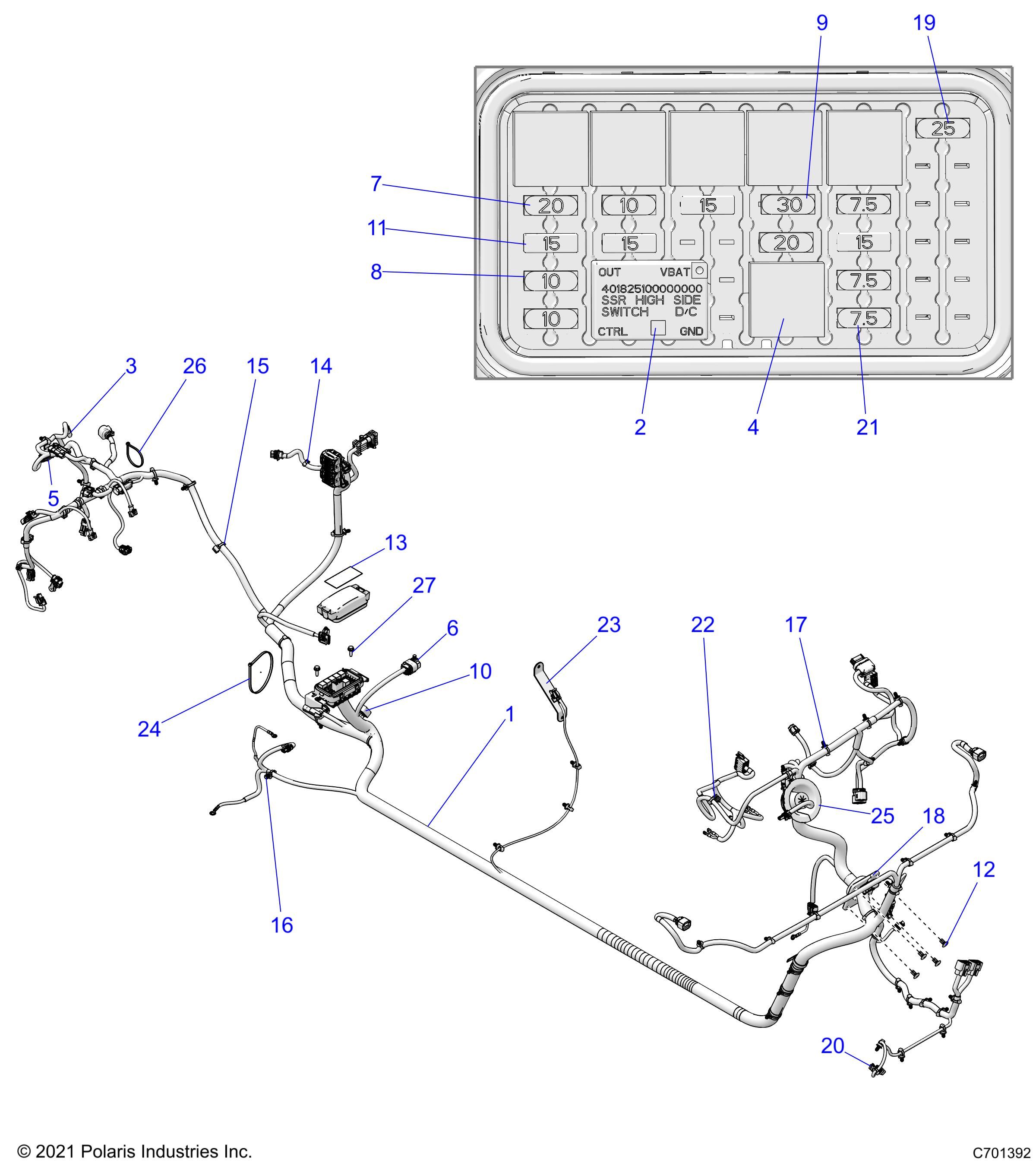 ELECTRIQUE FAISCEAU DE CABLE POUR RANGER 1000 CREW 2024