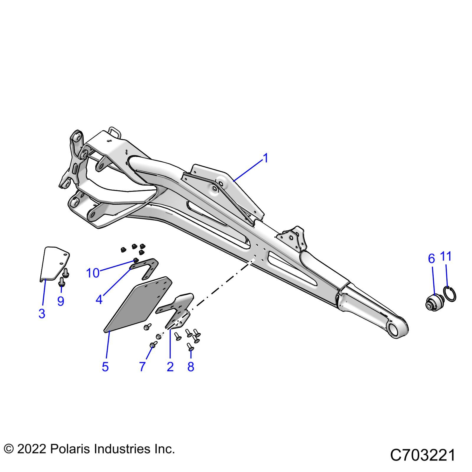 SUSPENSION TRAILING ARMS POUR RZR 74 T MP RCR R01 2023