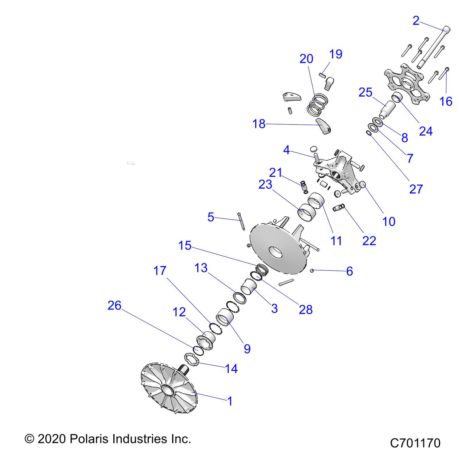 TRANSMISSION EMBRAYAGE PRIMAIRE POUR RANGER CREW XP 1000 RC 2021