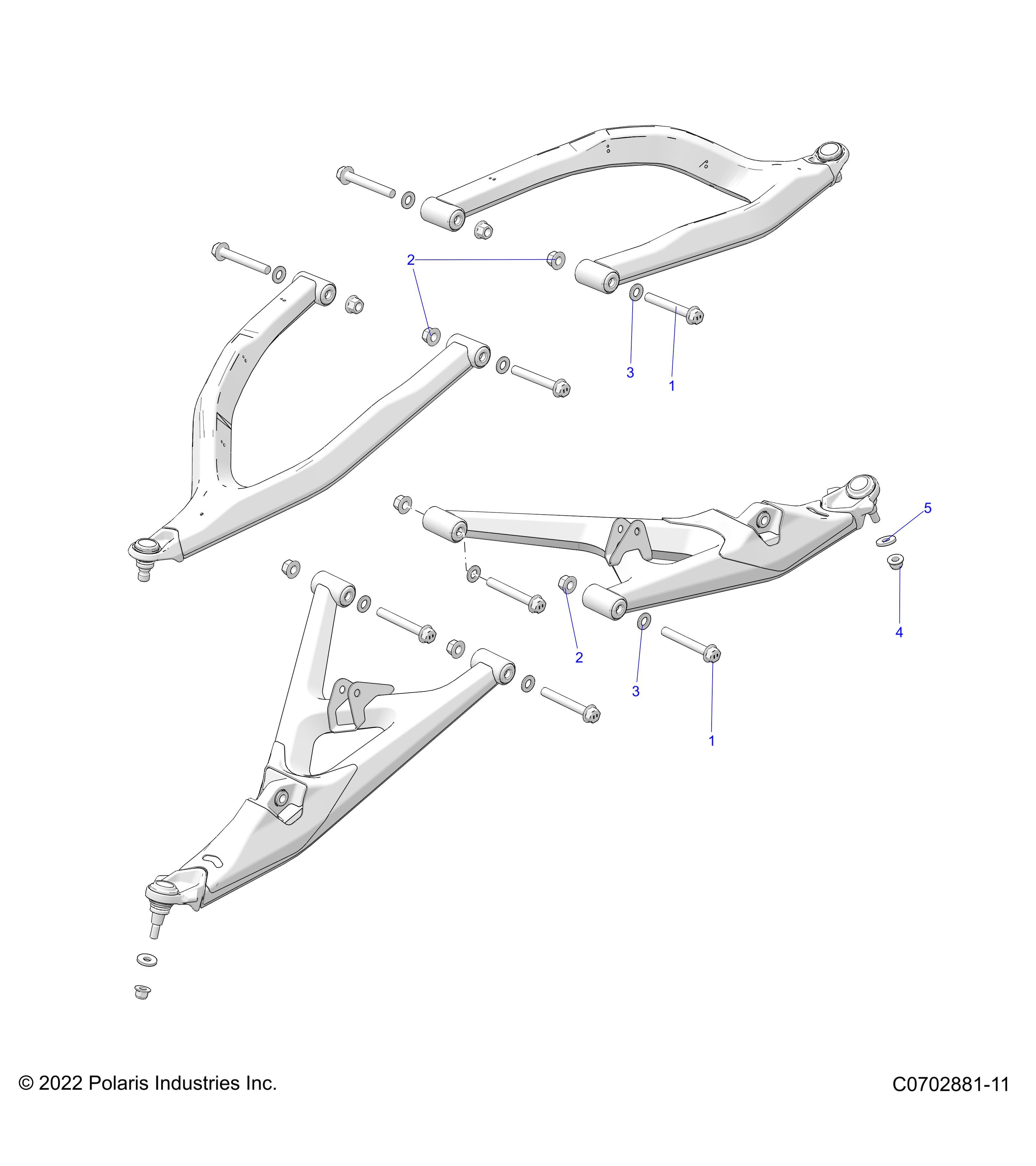 SUSPENSION FRONT CONTROL ARMS MOUNTING POUR RZR PRO R SPORTPREMIUM 2023