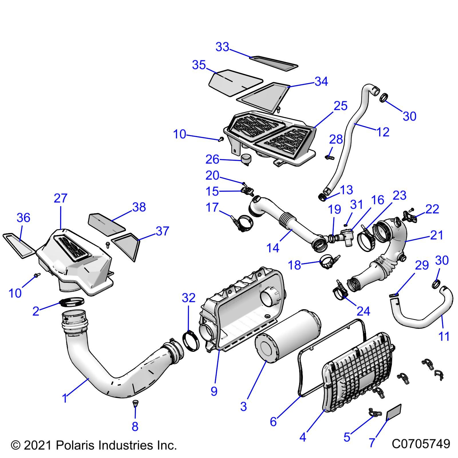 MOTEUR SYSTEME DADMISSION DAIR POUR RZR 64 T 2022