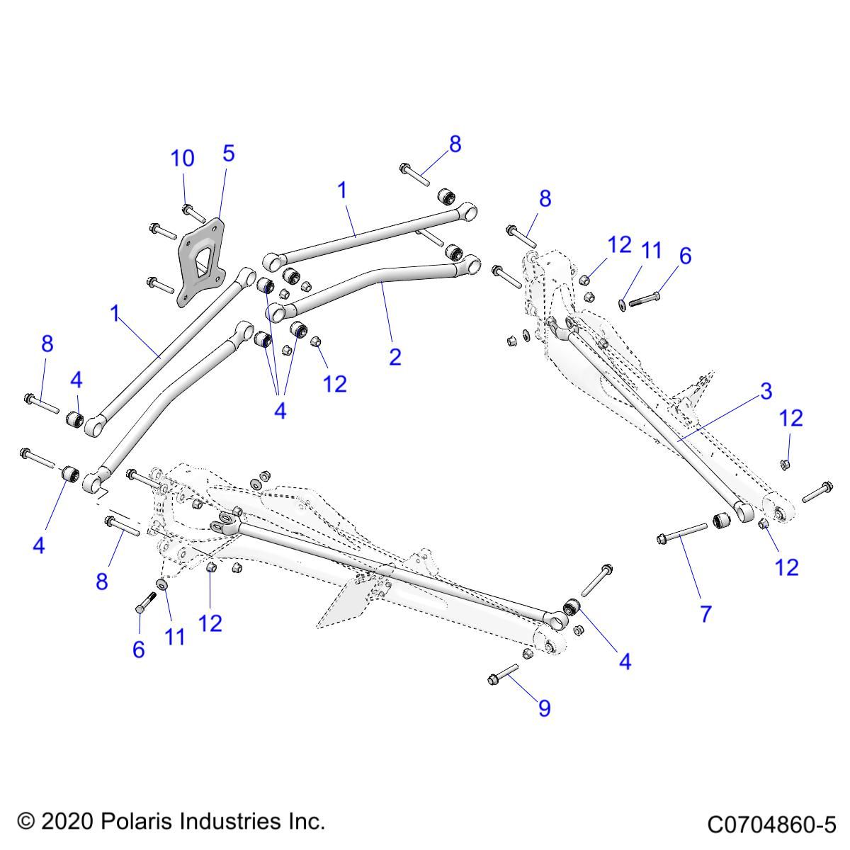 SUSPENSION REAR TRAILING ARMS MOUNTING POUR RZR PRO R ULTIMATE LV R01 2023