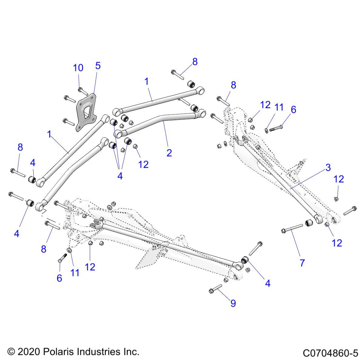 SUSPENSION REAR TRAILING ARMS MOUNTING POUR RZR PRO R4 LV 2023