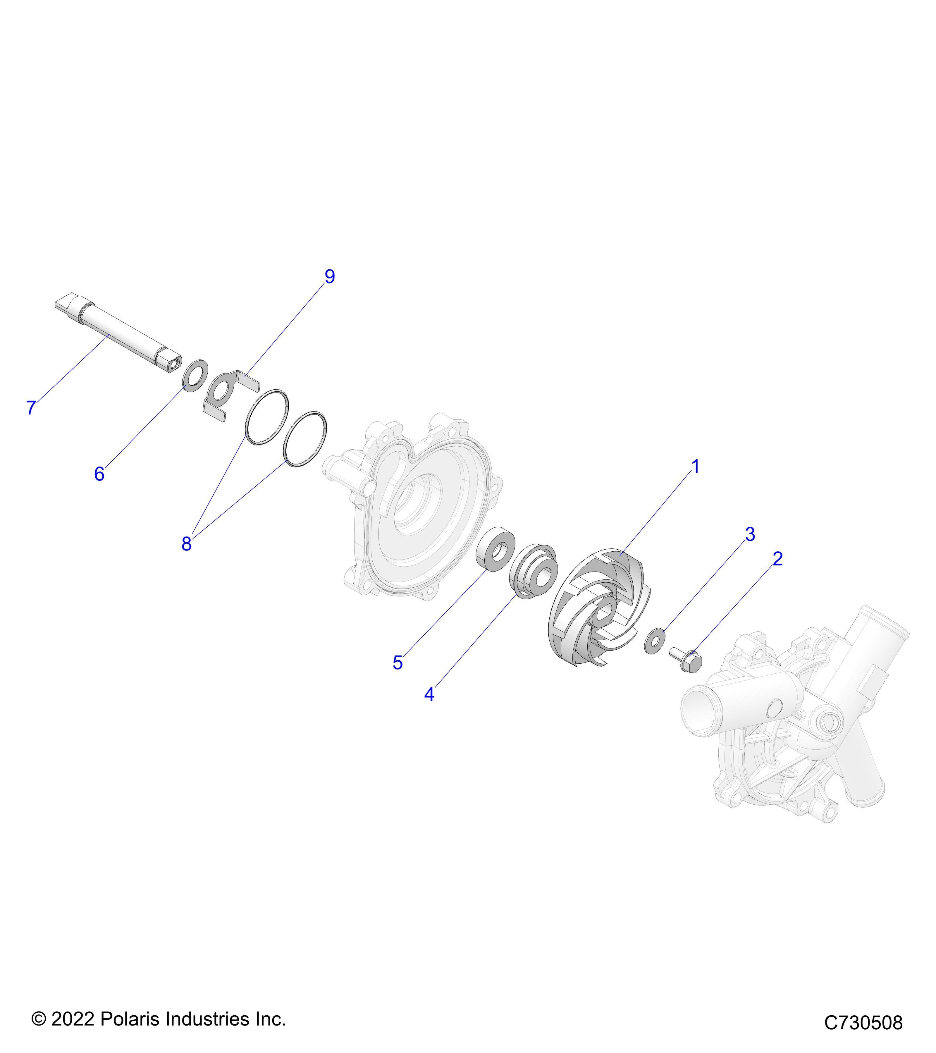 MOTEUR ASSEMBLAGE POMPE A EAU POUR RZR XP 1000 PREMIUM RIDE COMMAND R02 2023