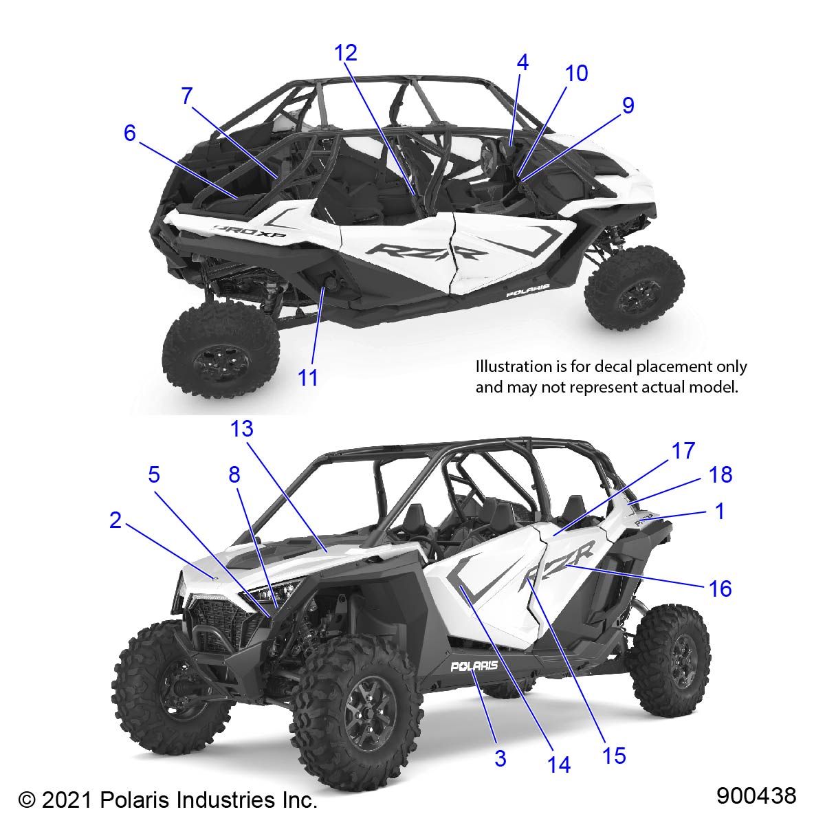 CARROSSERIE AUTOCOLLANTS POUR RZR TURBO R 64 MULTI PASSENGER AUD M N BLUE 2022