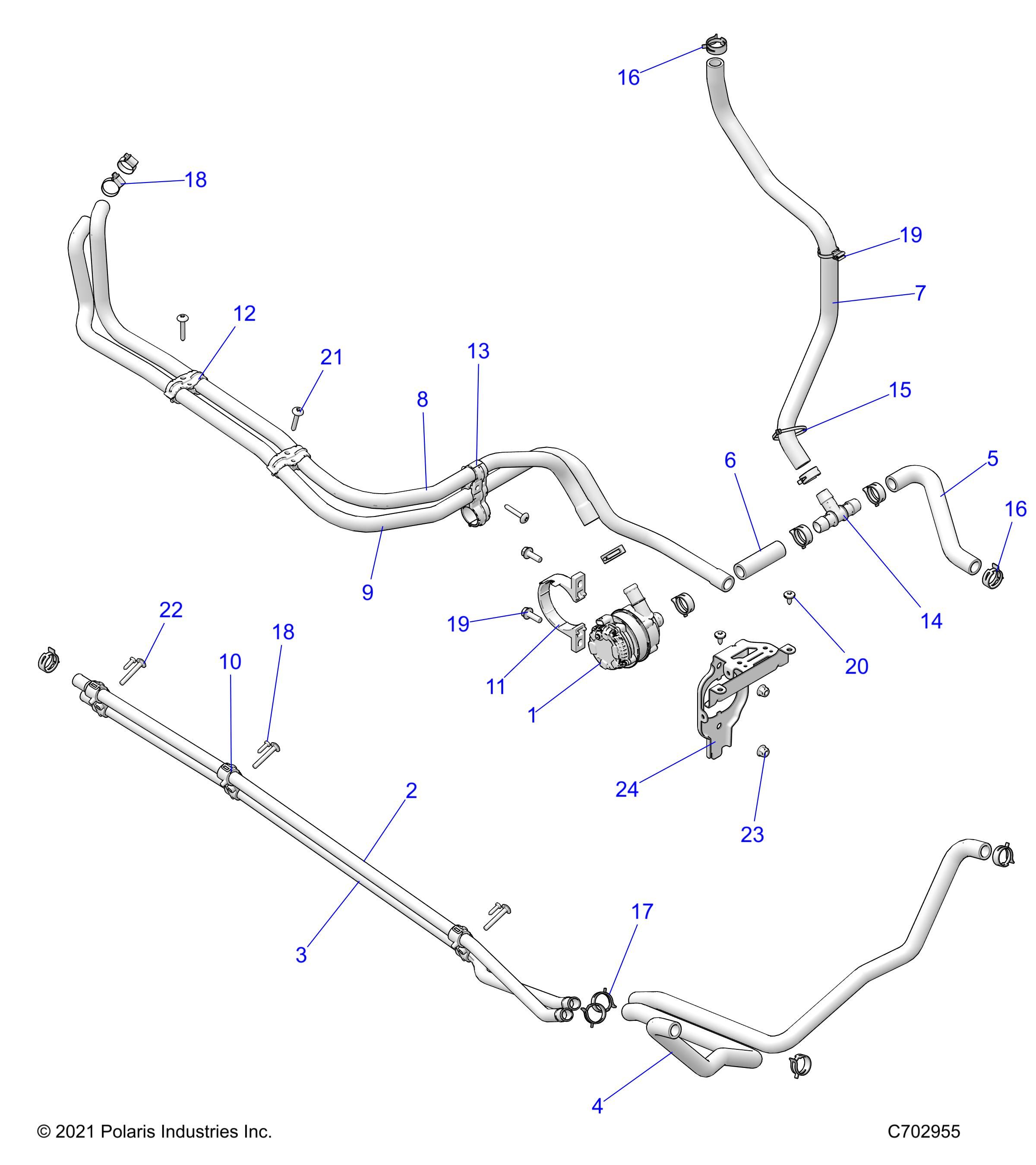 ENGINE COOLING ROUTING MANIFOLD POUR RZR PRO XP SPORT 2022