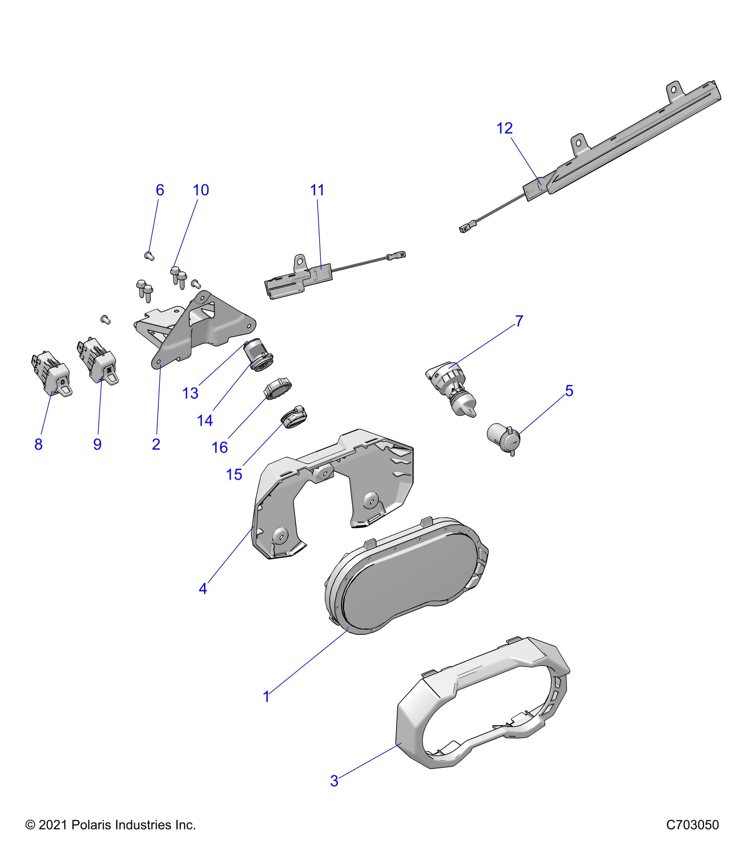 ELECTRIQUE INSTRUMENTS DU TABLEAU DE BORDS ET CONTROLEURS POUR RZR 64 T OPT2 2022