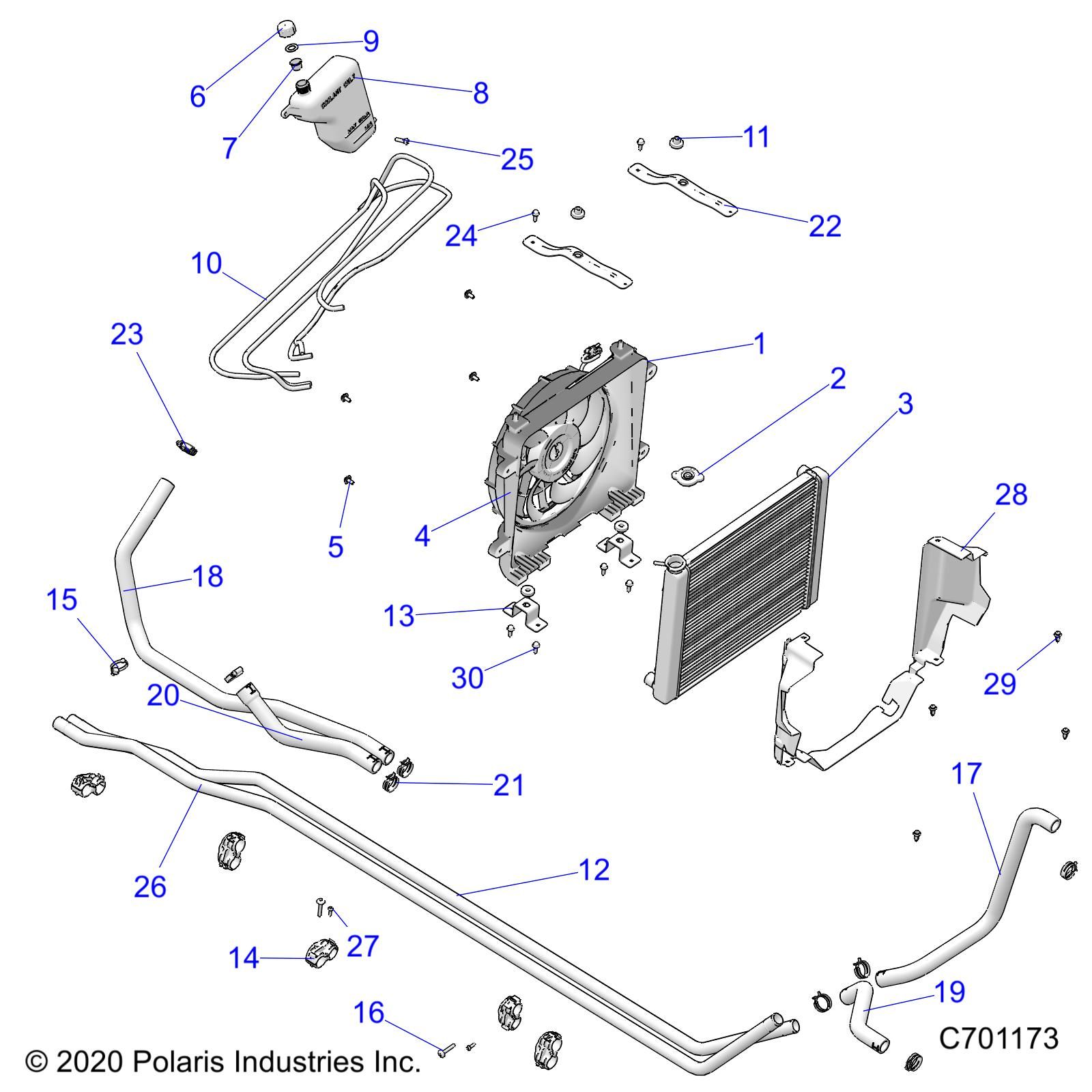 MOTEUR SYSTEME DE REFROIDISSEMENT POUR RANGER CREW XP 1000 PREMIUM R03 2023