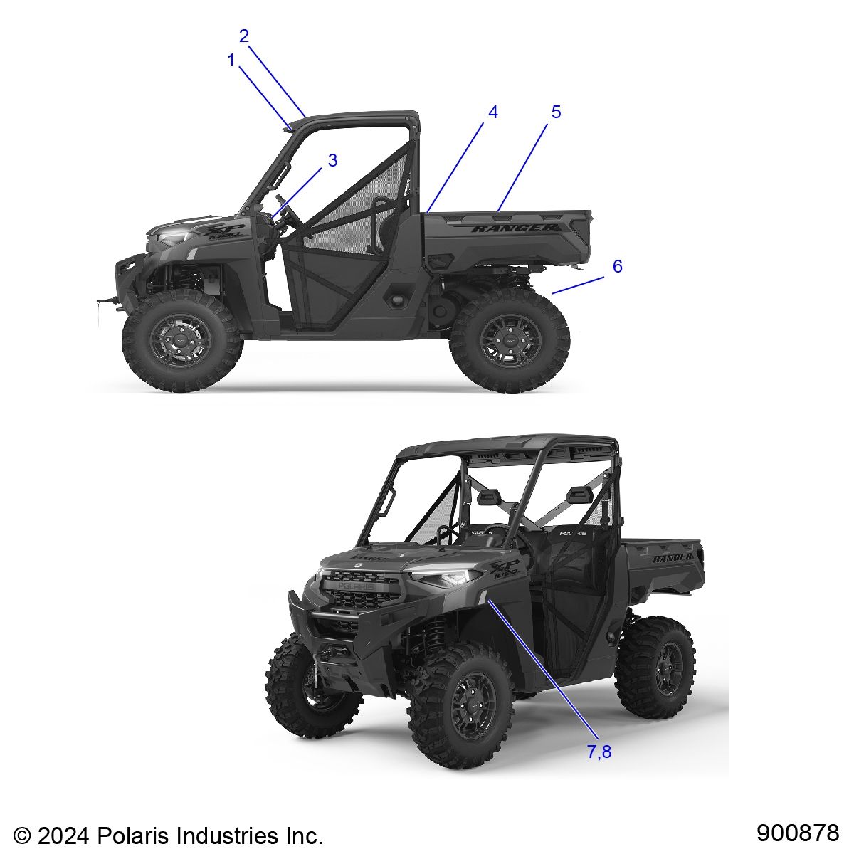 CARROSSERIE AUTOCOLLANTS GENERAL POUR RANGER 1000 XP 2025