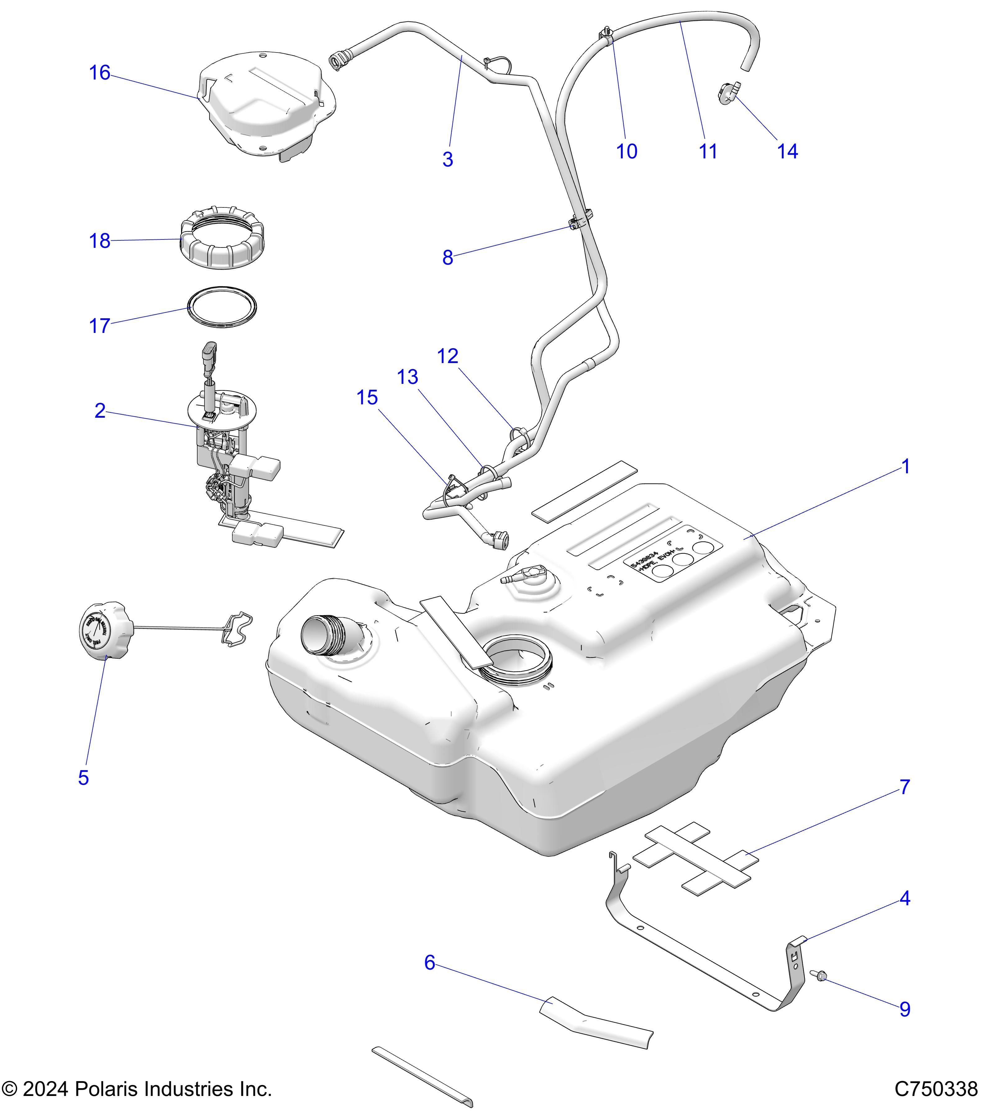 MOTEUR CIRCUIT ET RESERVOIR DE CARBURANT POUR RZR TRAIL S 1000 EPS EUTRACTOR 2025