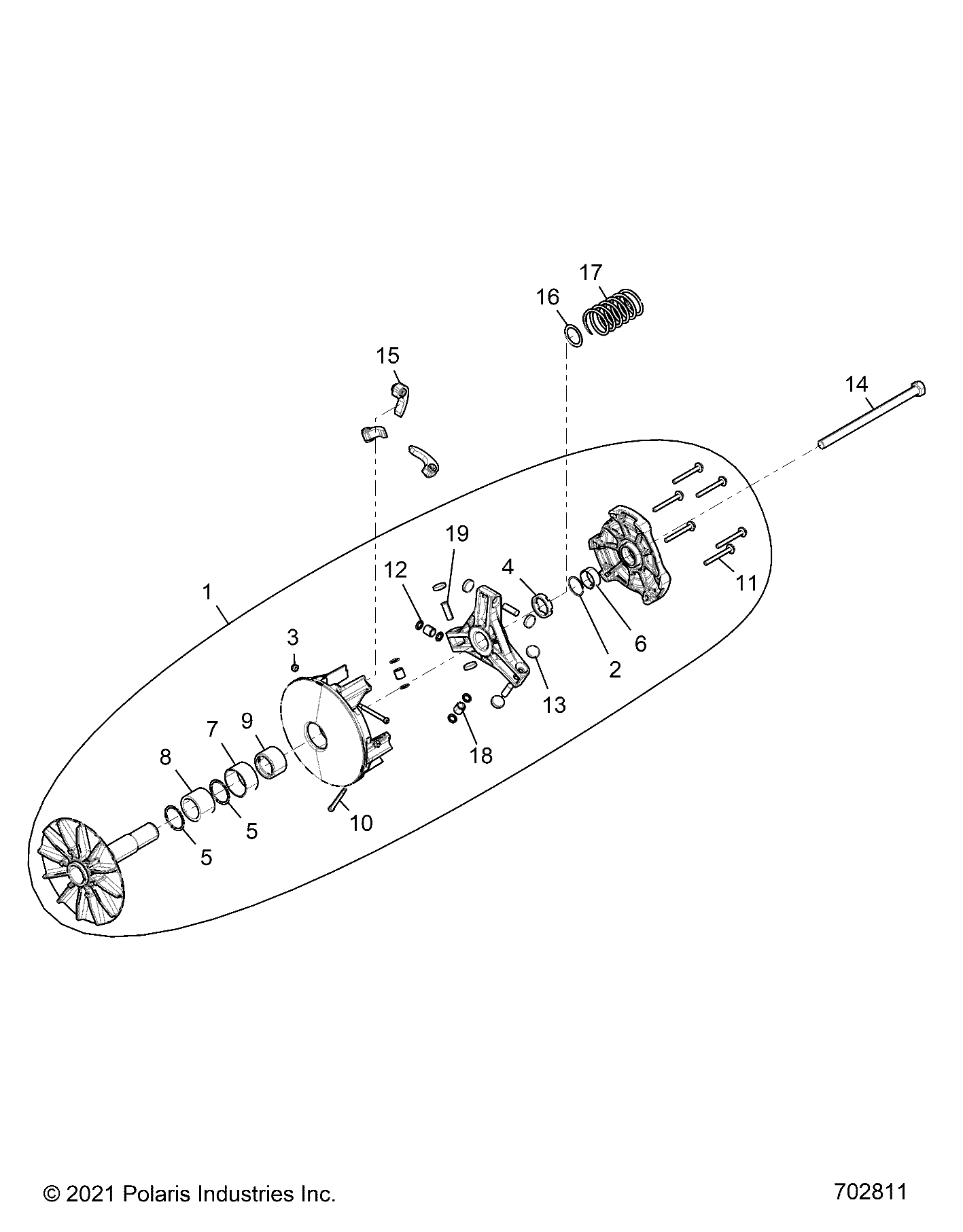 TRANSMISSION EMBRAYAGE PRIMAIRE POUR GENERAL 1000 DELUXE RC 2022